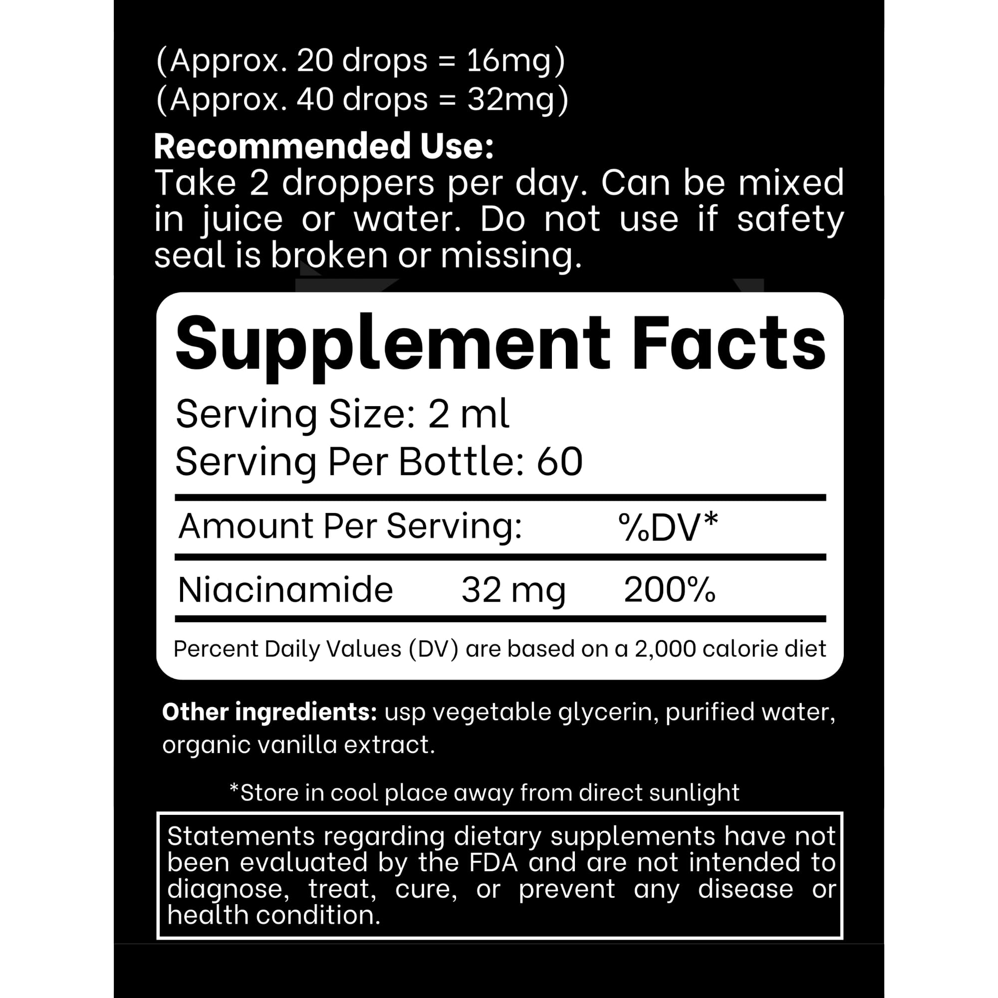 Think Above Liquid Vitamin B3 (as Niacinamide) Supplement - Non Flush Form of Niacin - Fast Absorption -Convenient Niacin Drops for Women and Men - 4 oz (120ml)