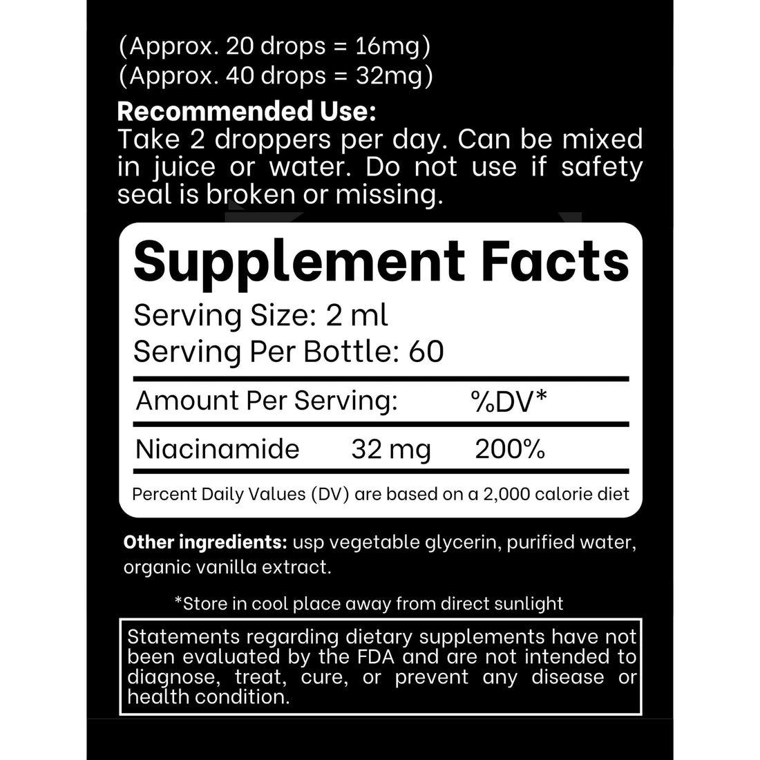 Think Above Liquid Vitamin B3 (as Niacinamide) Supplement - Non Flush Form of Niacin - Fast Absorption -Convenient Niacin Drops for Women and Men - 4 oz (120ml)