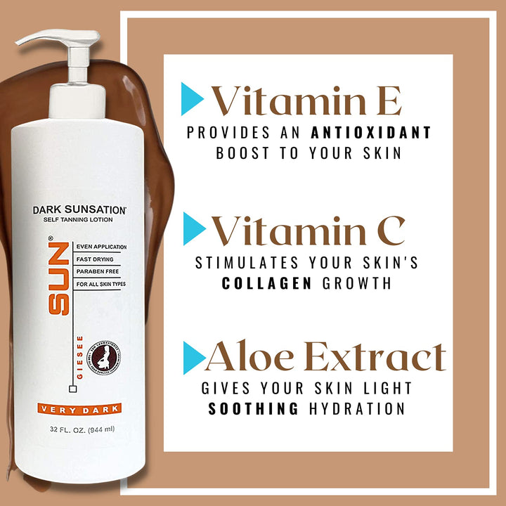 Dark Sunsation 32 oz. Value Size VERY DARK Sunless Tanning Lotion