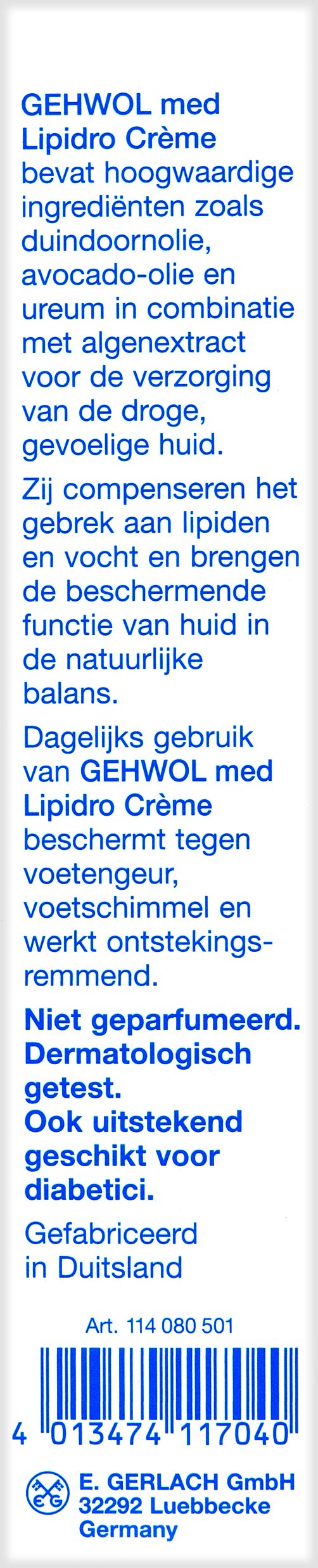 GEHWOL med Lipidro Cream 75ml/ 2.6oz Made in Germany