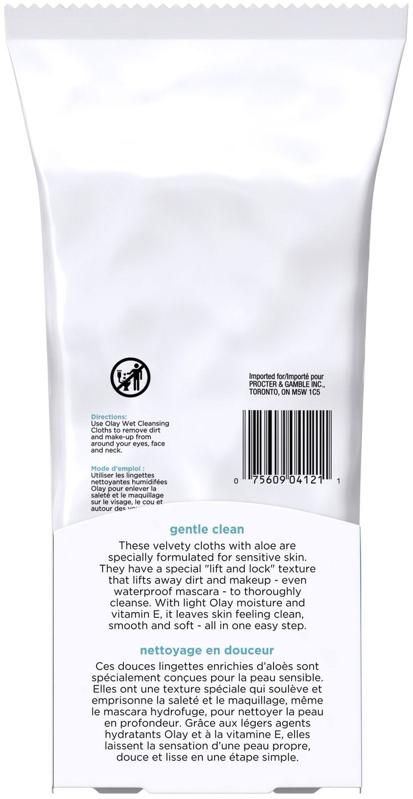 Olay Sensitive Wet Cleansing Towelettes, 30 ct