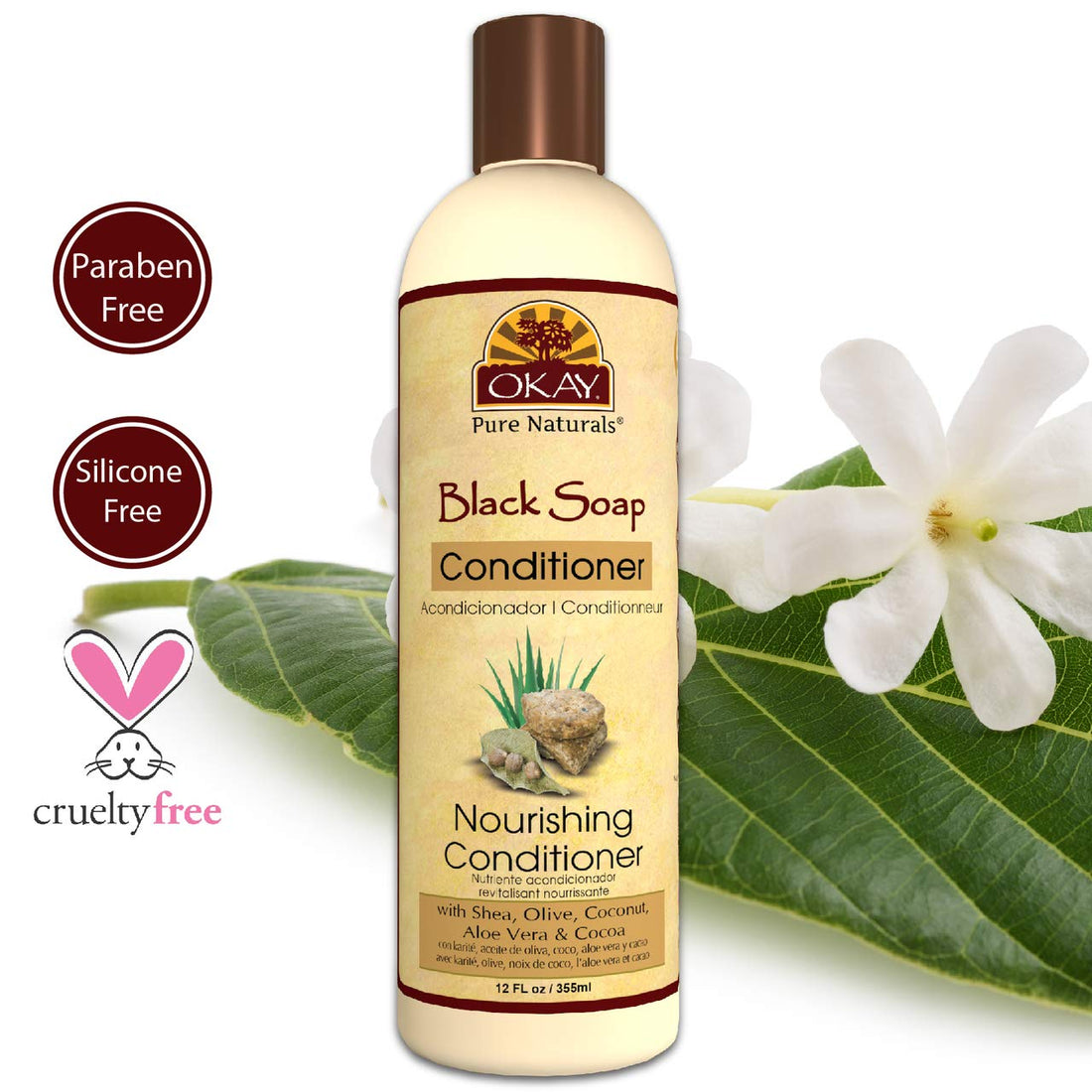 OKAY African Black Soap Conditioner, 12 Fluid Ounce