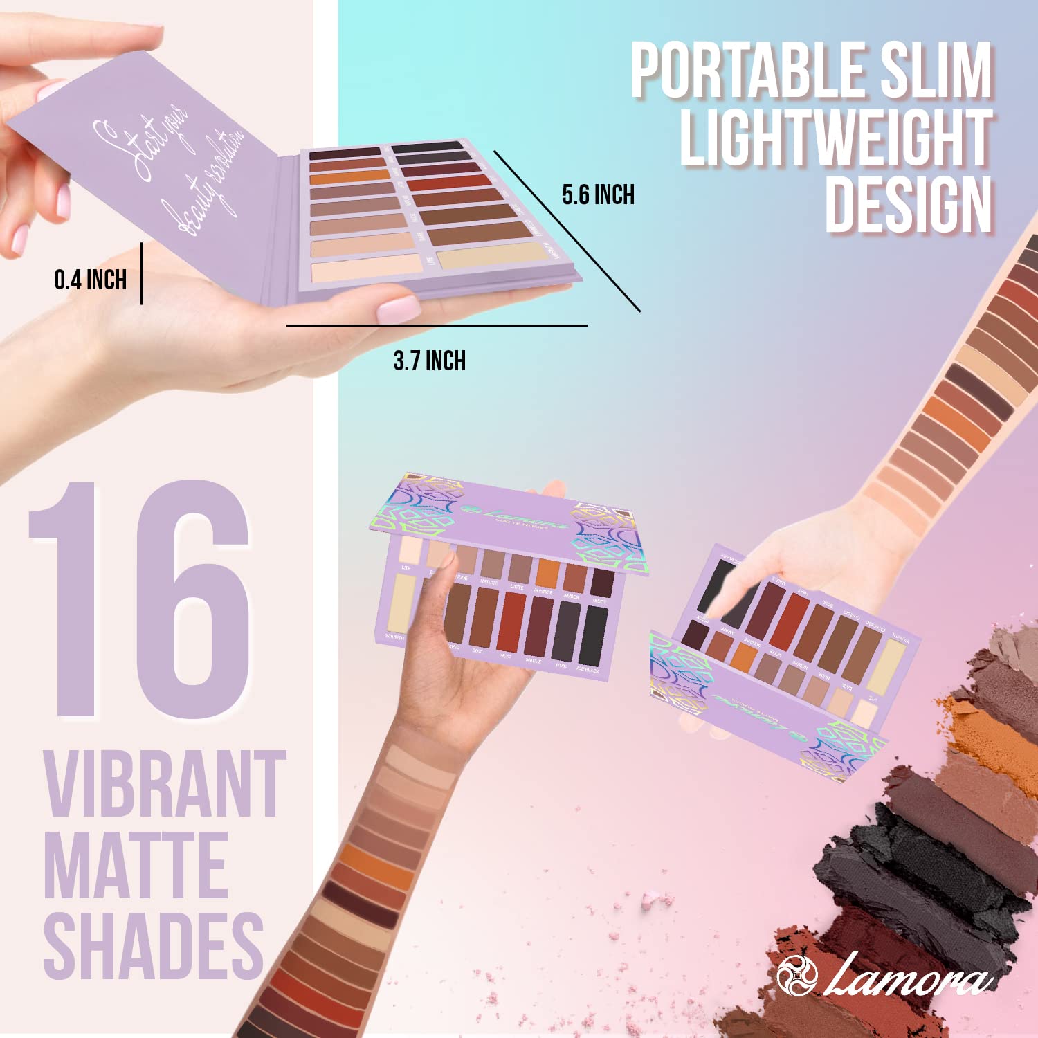 Best Pro Eyeshadow Palette Matte - 16 Highly Pigmented Makeup Eye Shadow Colors - Professional Vegan Nudes Warm Natural Bronze Neutral Smoky Shades