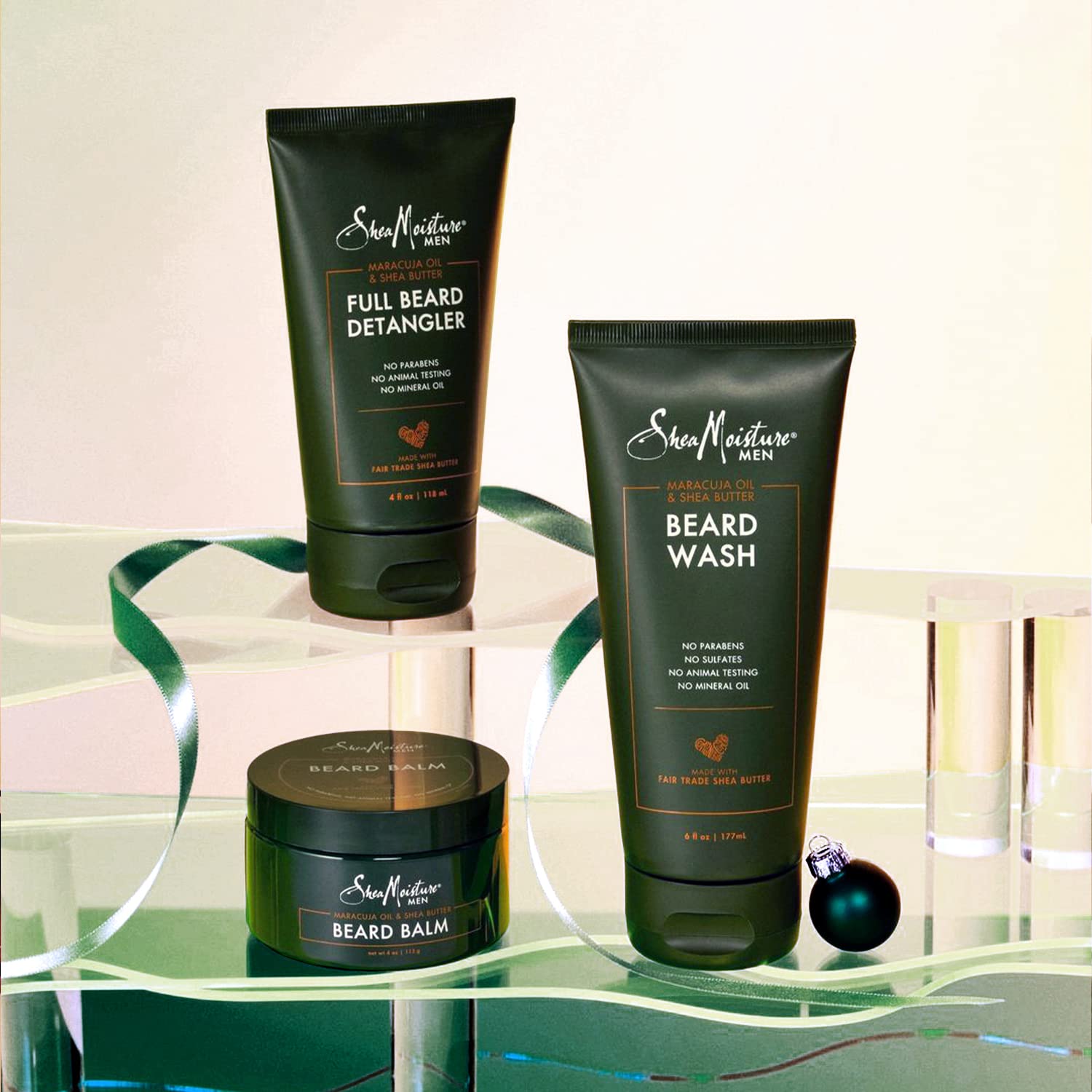 SheaMoisture Beard Wash & Beard Detangler Set - Fair Trade Organic Shea Butter, Coarse Hair, Men's Grooming, Scented, 2 Piece Set