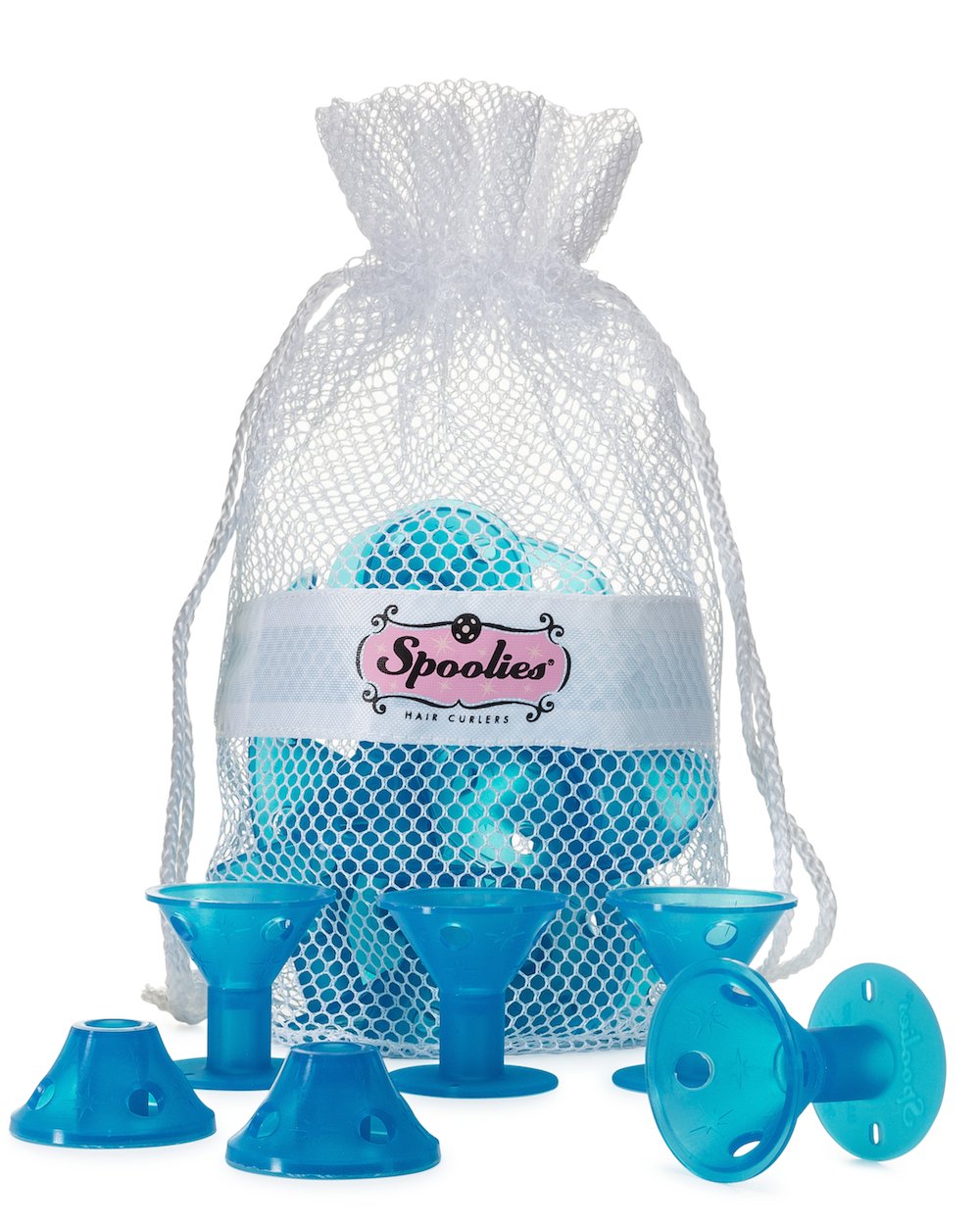 Spoolies Hair Curlers - Jumbo Size, 15 Count with Mesh Bag Gift!