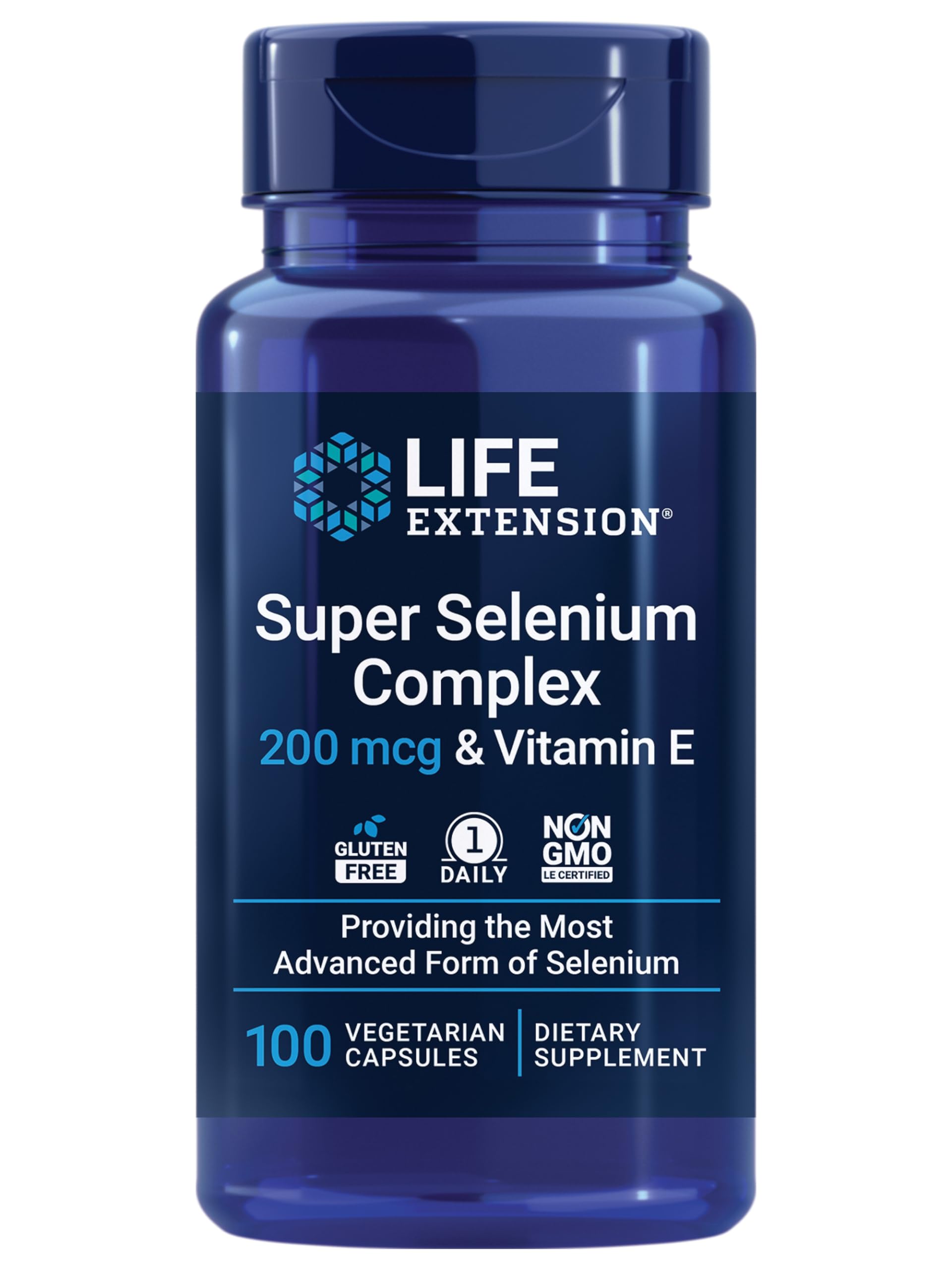 Life Extension Super Selenium Complex with Vitamin E – Cellular Health & Longevity Support – Gluten-Free, Non-GMO, Vegetarian –100 Capsules(Pack of 1)