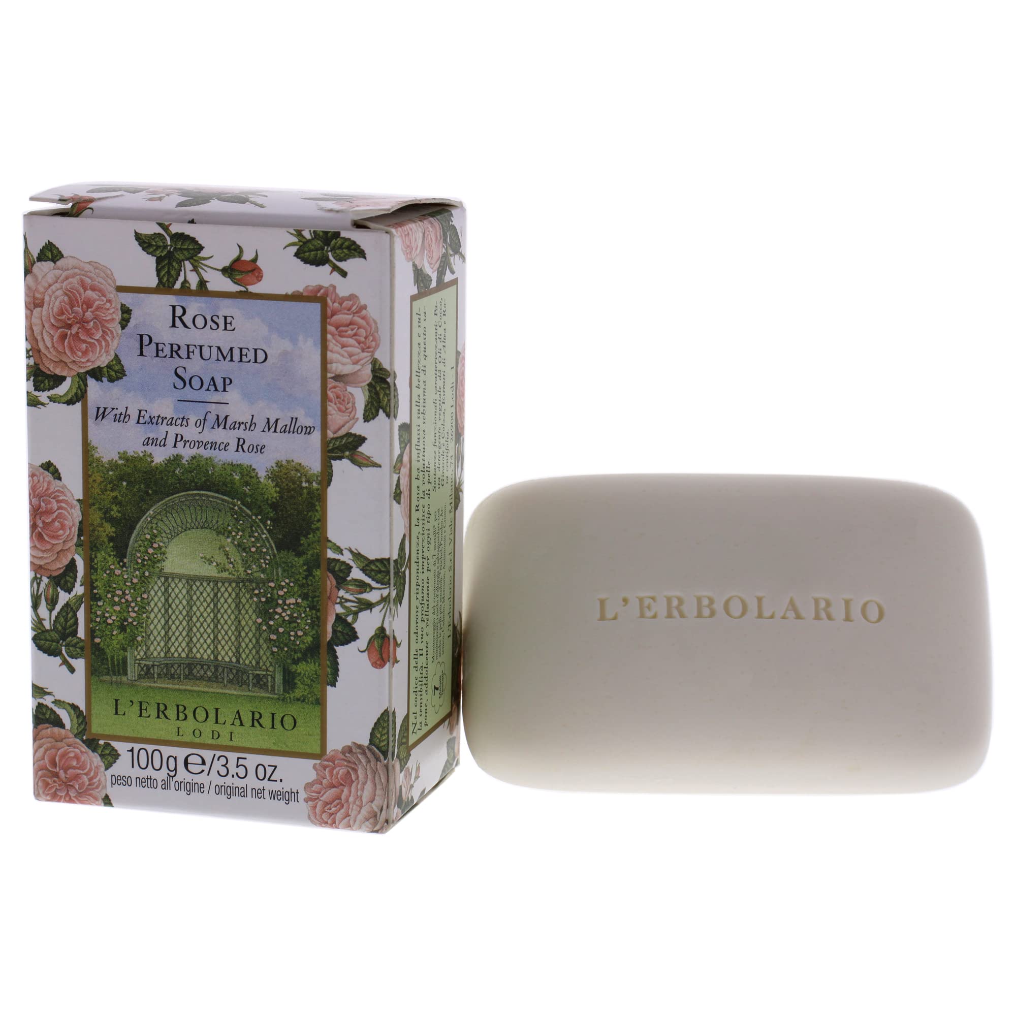 LErbolario Rose Perfumed Bar Soap For Unisex 3.5 oz Soap