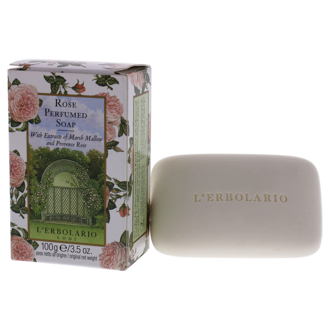 LErbolario Rose Perfumed Bar Soap For Unisex 3.5 oz Soap