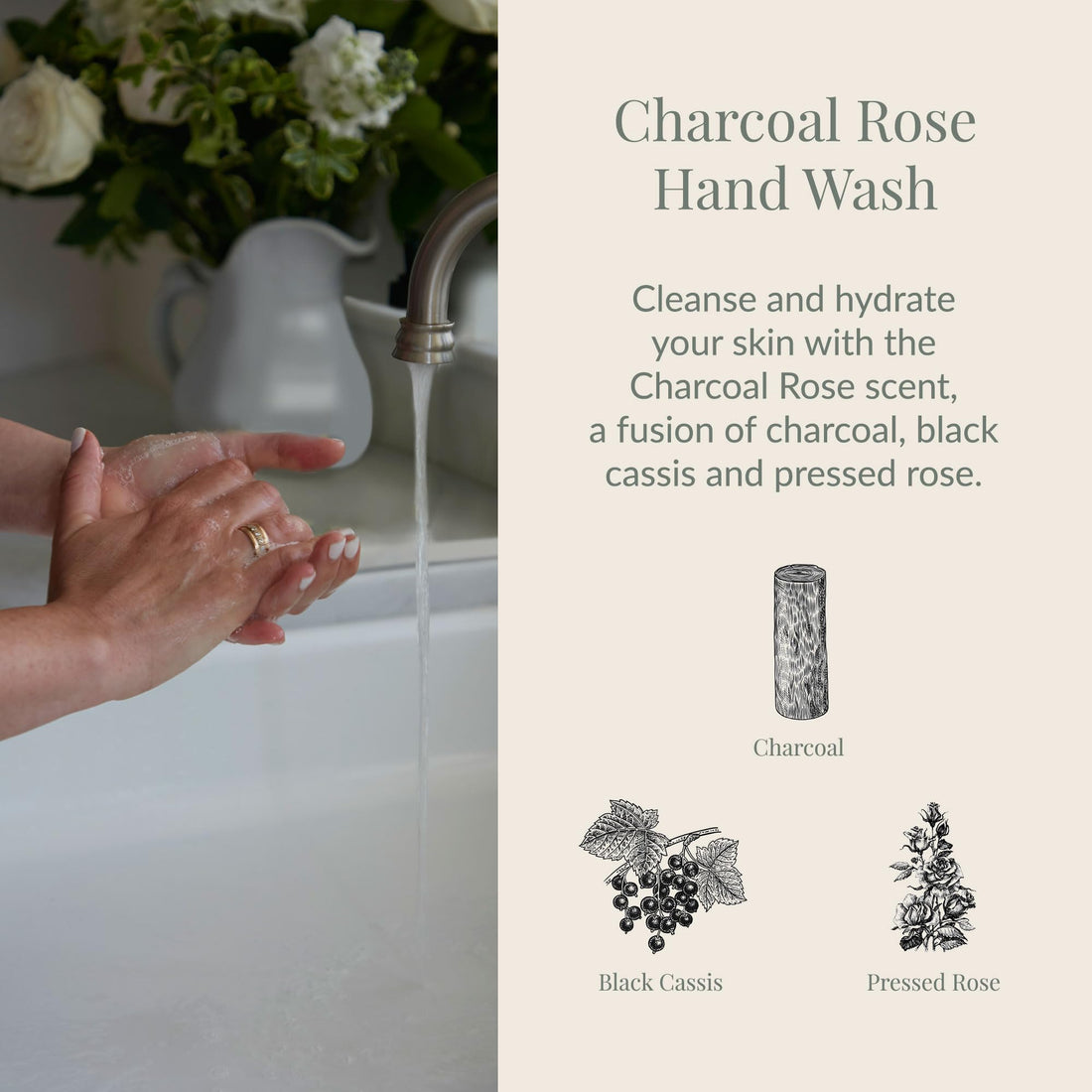 Archipelago Charcoal Rose Hand Wash, 17 Fl Oz
