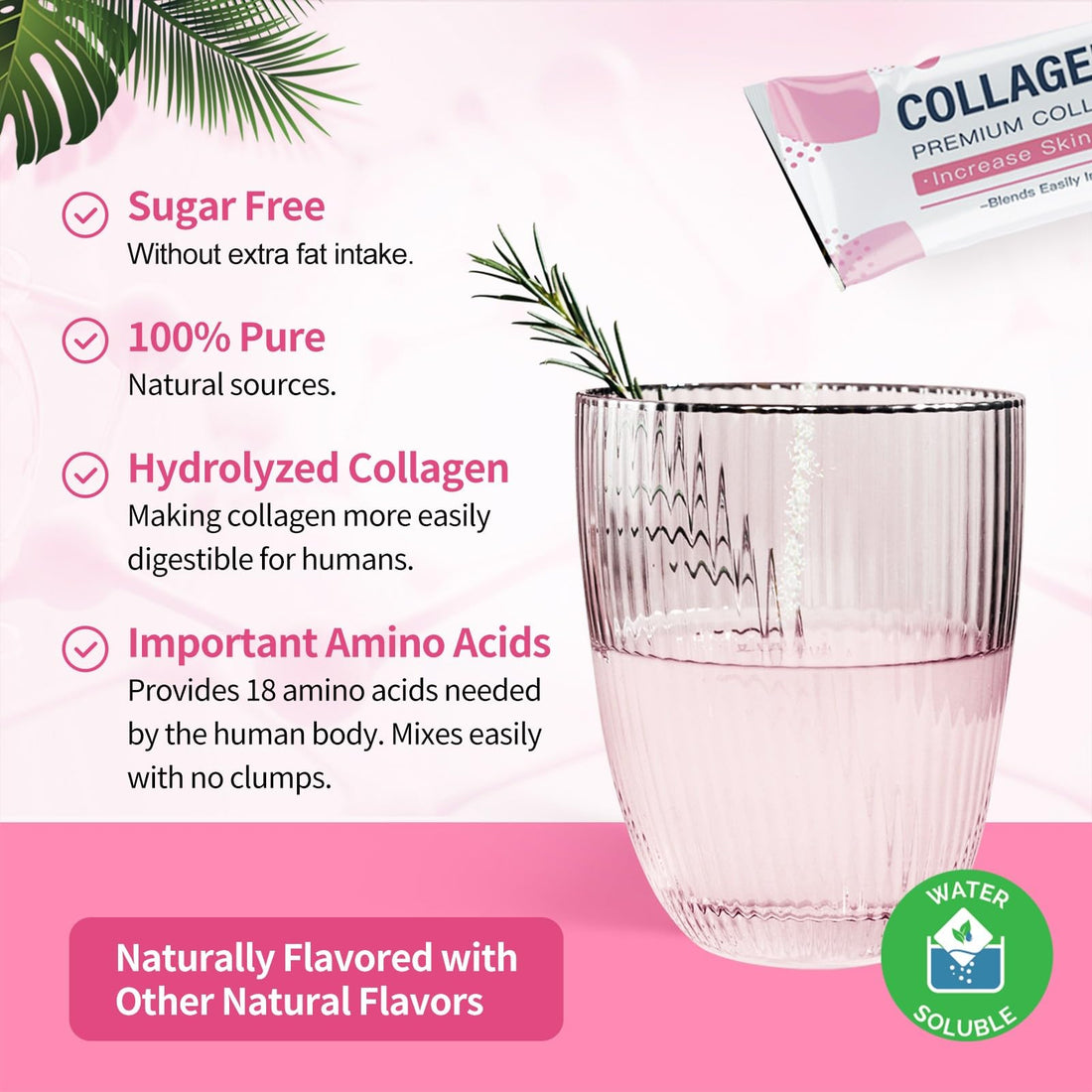NATURE TARGET Multi Collagen Peptides Powder - Type I, II, III, V, X - Enhanced Absorption, Hydrolyzed Collagen Peptides with Prebiotics, Sugar-Free, Support Skin Hair Nail & Joint, Non-GMO