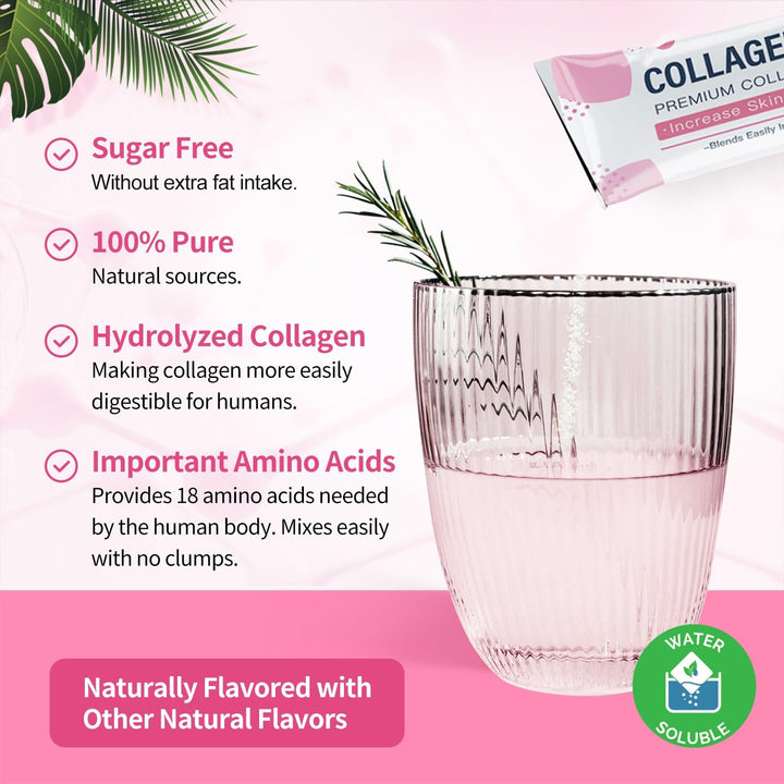 NATURE TARGET Multi Collagen Peptides Powder - Type I, II, III, V, X - Enhanced Absorption, Hydrolyzed Collagen Peptides with Prebiotics, Sugar-Free, Support Skin Hair Nail & Joint, Non-GMO