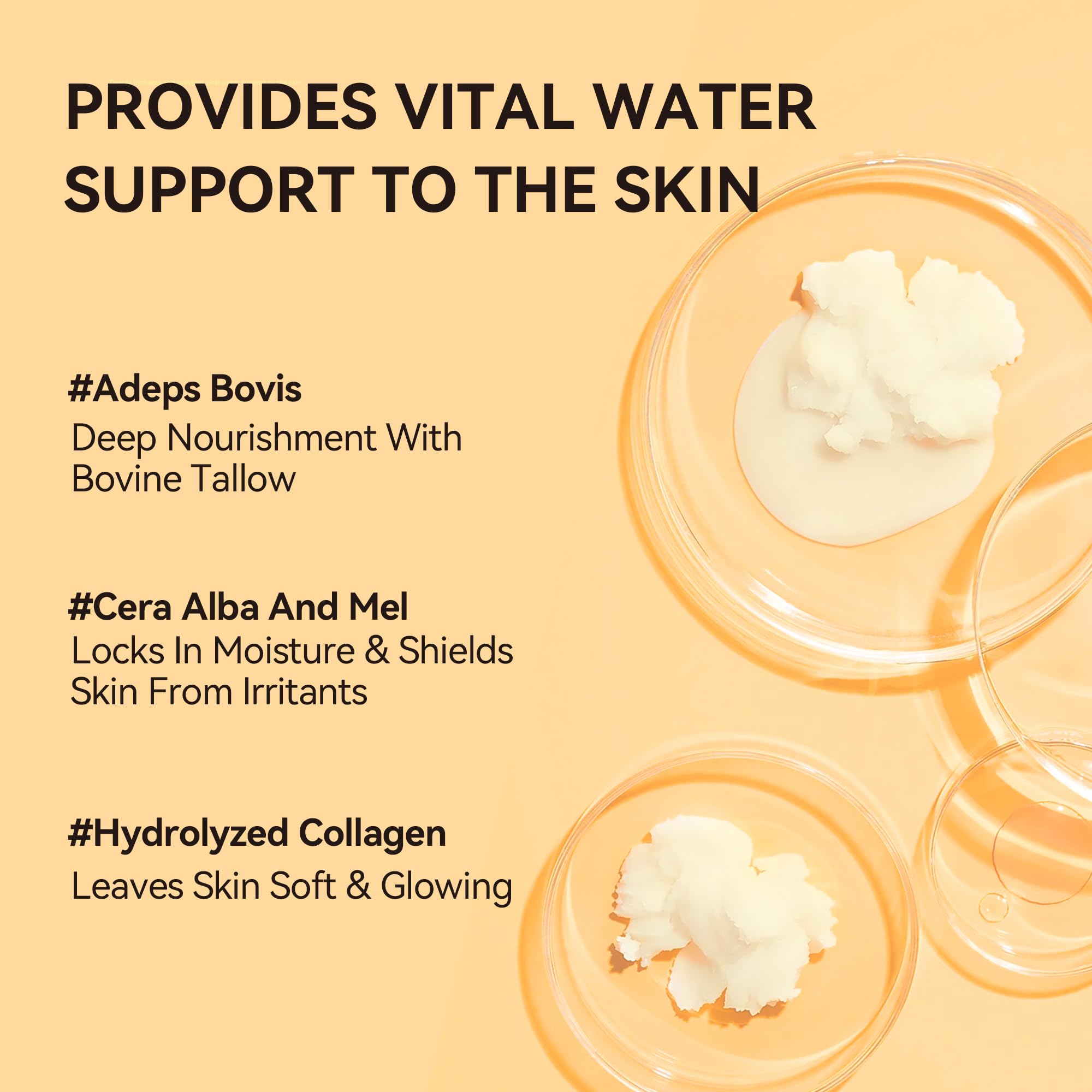 FluMisch Beef Tallow Moisturizer, Tallow and Honey Balm for Skin, Grass Fed Beef with Whipped Tallow Balm, Organic Raw Honey and Beeswax, Moisturizing Cream for Body Skin Care (60ml/2.1fl.oz)