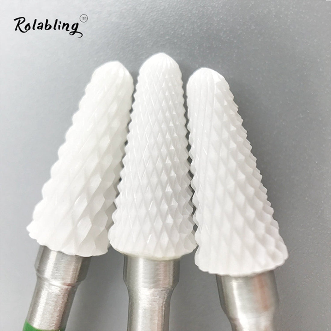 Rolabling Ceramic Nail Drill Bit White Flame Nail Drill Bit for Electric Drill Manicure Machine Nail Salon Tool (Medium Blue)