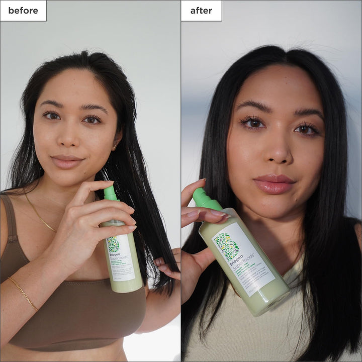 Briogeo Superfoods Avocado + Kiwi Mega Moisture 3-in-1 Leave-In Spray, 3-in-1 Hair Moisturizer for Dry Damaged Hair, Hair Detangler Plus Leave In Conditioner, Vegan, Cruelty-Free, 5.75 fl oz