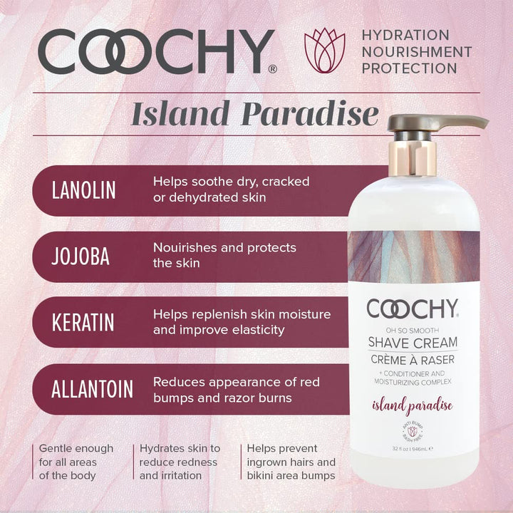Coochy Shave Cream Island Paradise 32 Oz