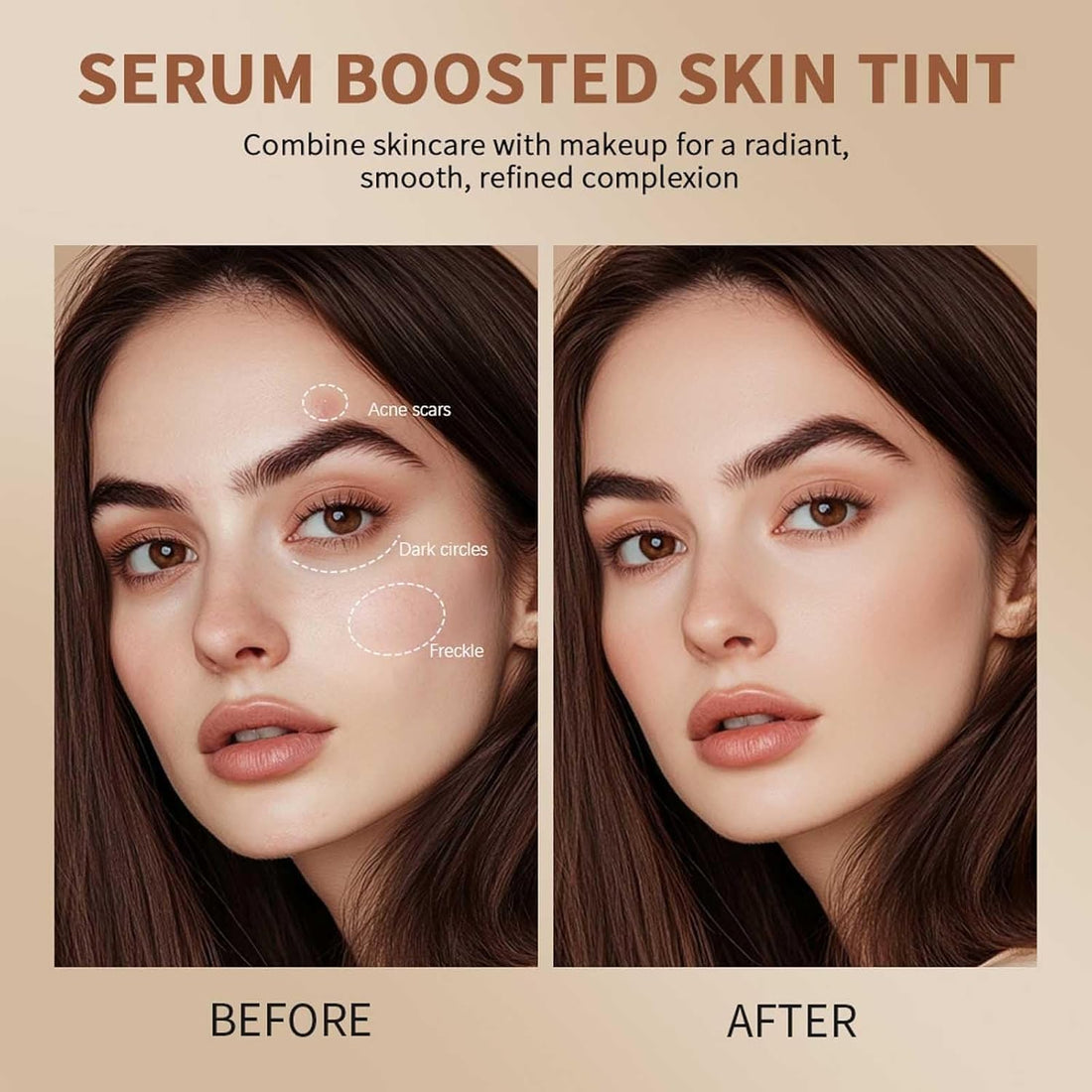 2 Pcs Foundation Stick Beauty Balm Serum Boosted Skin Tint Solid Tinted Moisturizing Serum Contour Stick Foundation for Women Natural Finish Makeup(5, 5)