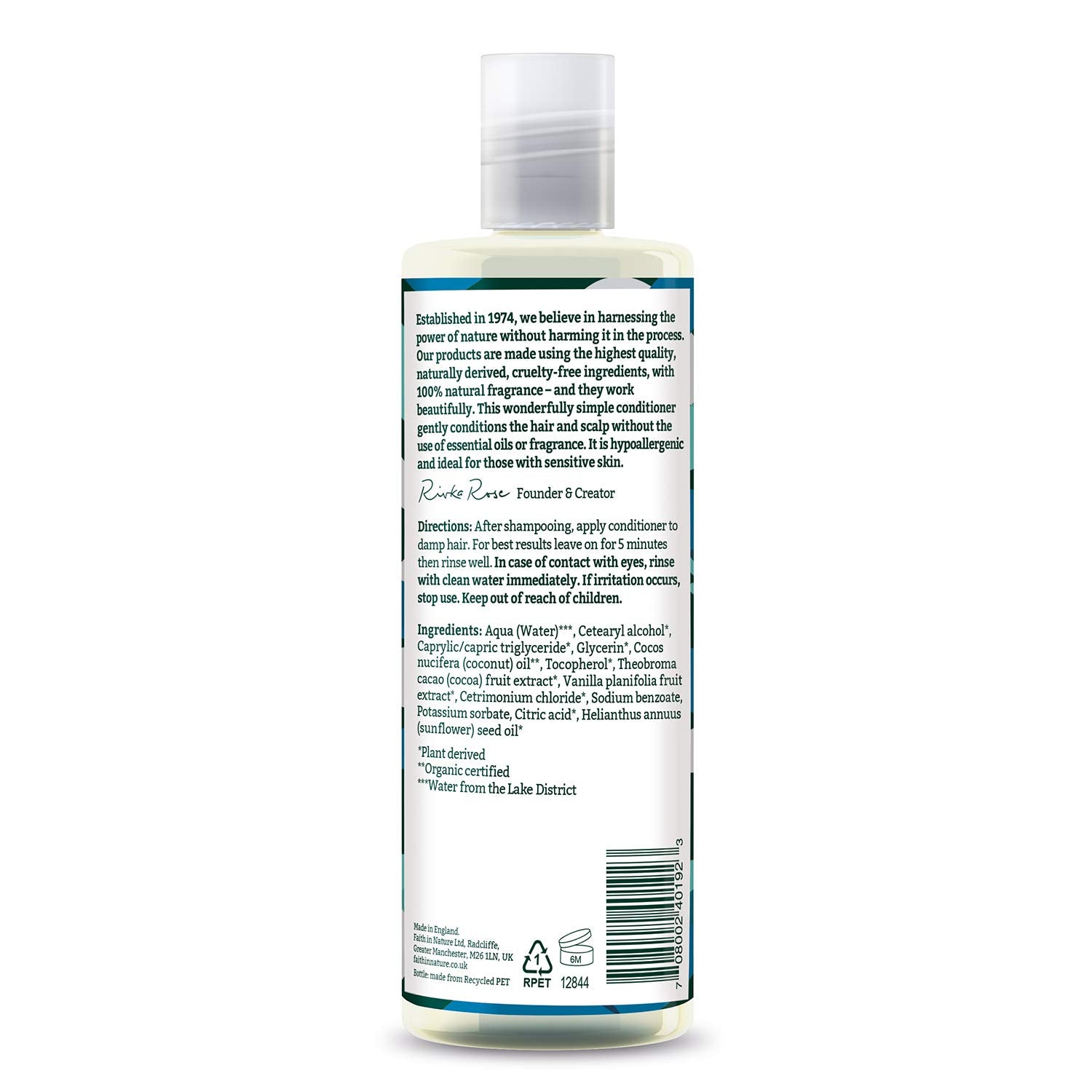 Pack Of 1 : Faith 400 ml Organic Fragrance Free Conditioner