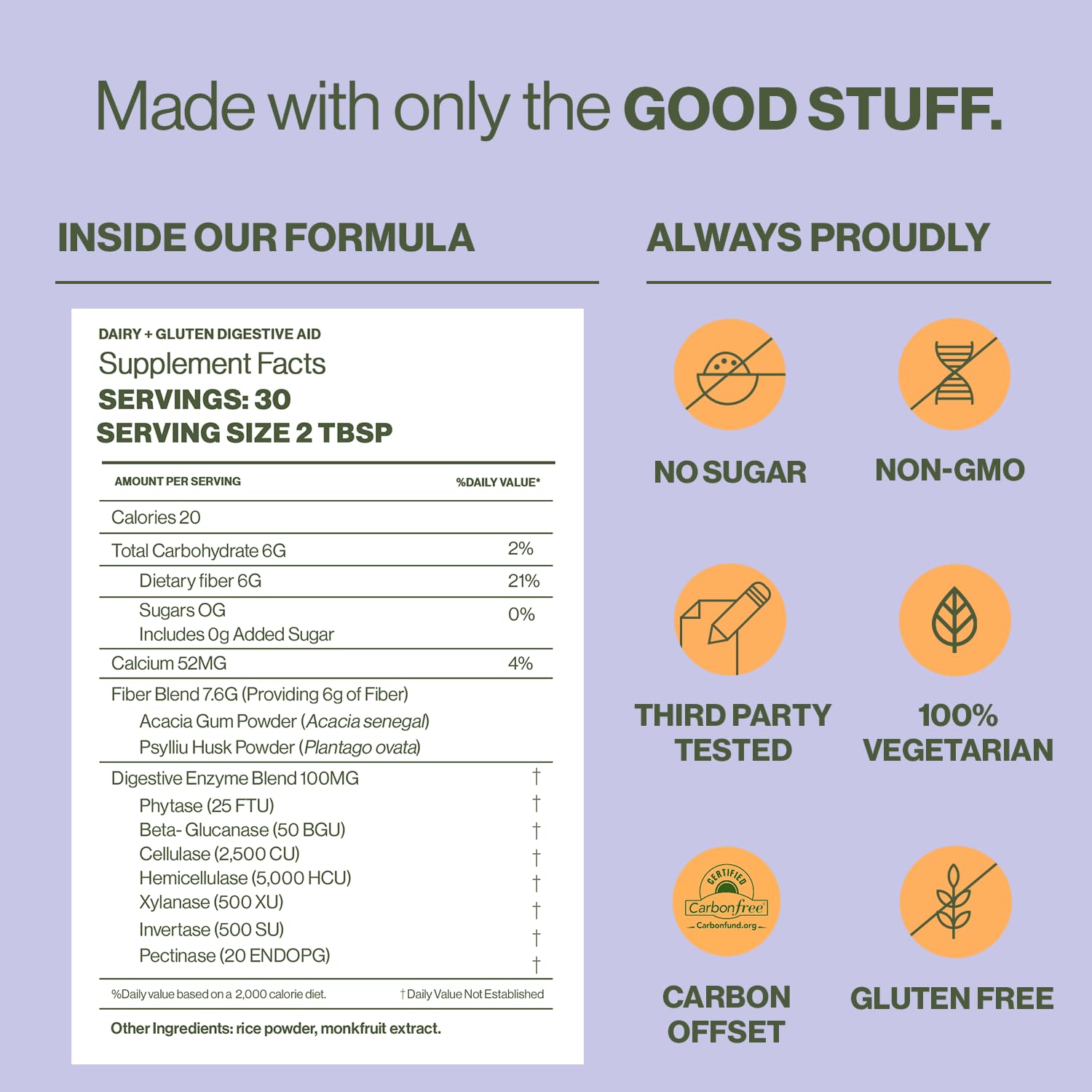 Hilma Daily Fiber and Digestive Enzymes, Fiber Supplement Powder with Prebiotics and Enzymes Formulated with Psyllium Husk and Acacia, Gluten Free, Vegan, FSA Eligible, Digestive Support, 30 Servings