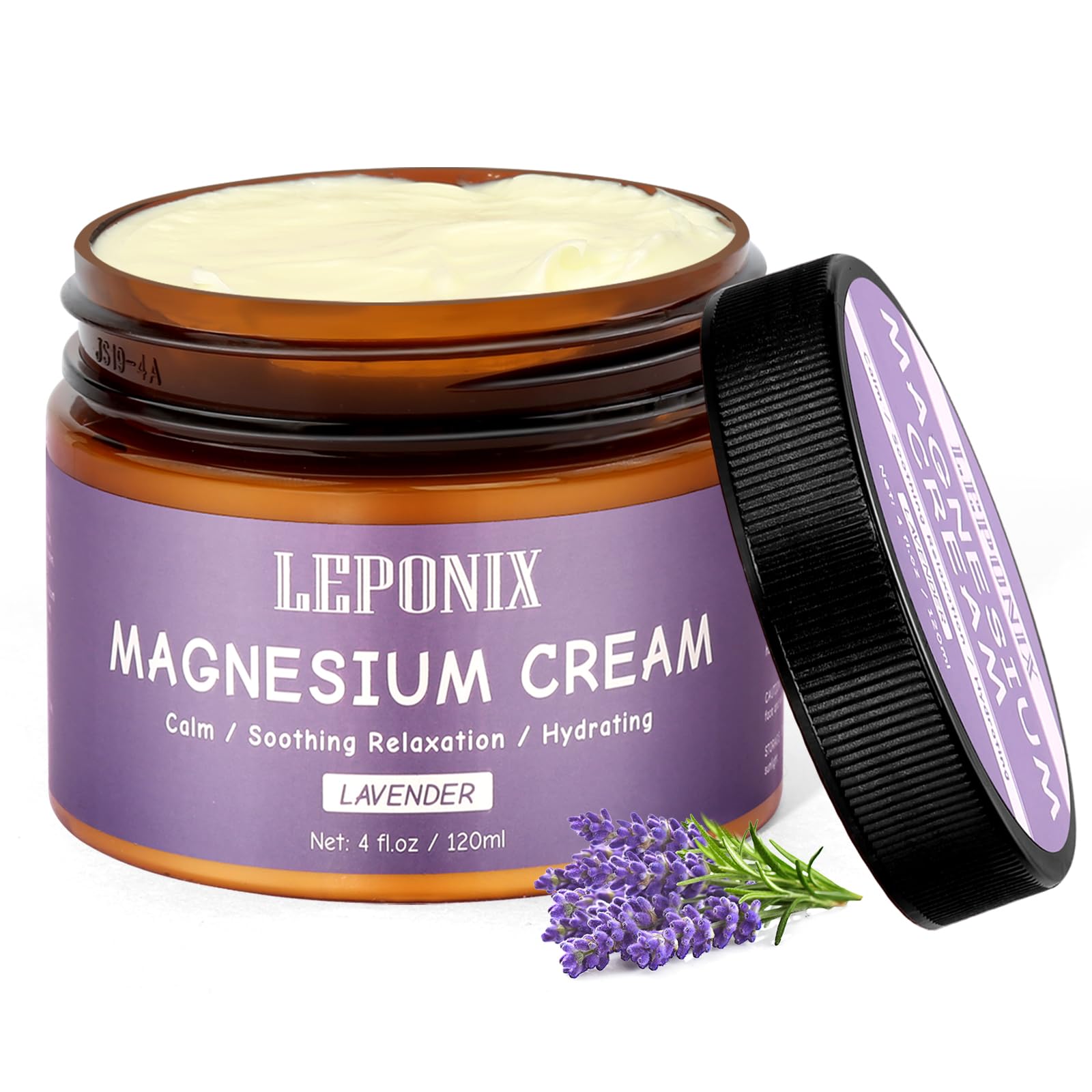 LEPONIX Magnesium Lotion for Sleep, Magnesium Butter- Sleep, Muscle Relaxation & Moisturizing, Topical Magnesium Body Butter Cream with Shea Butter, Coconut Oil, Lavender Oil for Women Men