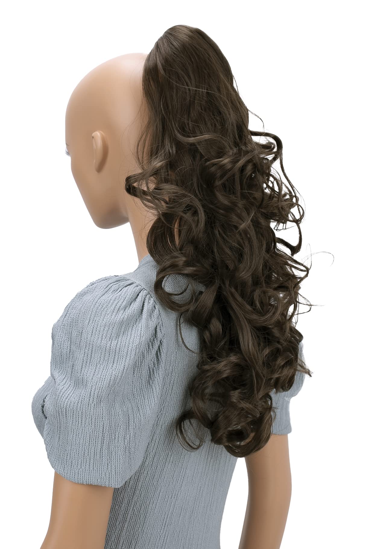brunette #8 H65 : PRETTYSHOP 22 & 140g Hair Piece Pony Tail Extension Long & Voluminous Curled Wavy Heat-Resisting Div. Colours (brunette 8 H65)