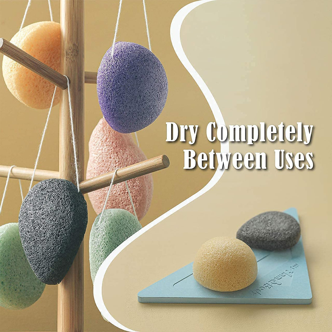 MyHomeBody (4 Pack) 100% Natural Konjac Facial Sponges with Activated Charcoal and Aloe Vera