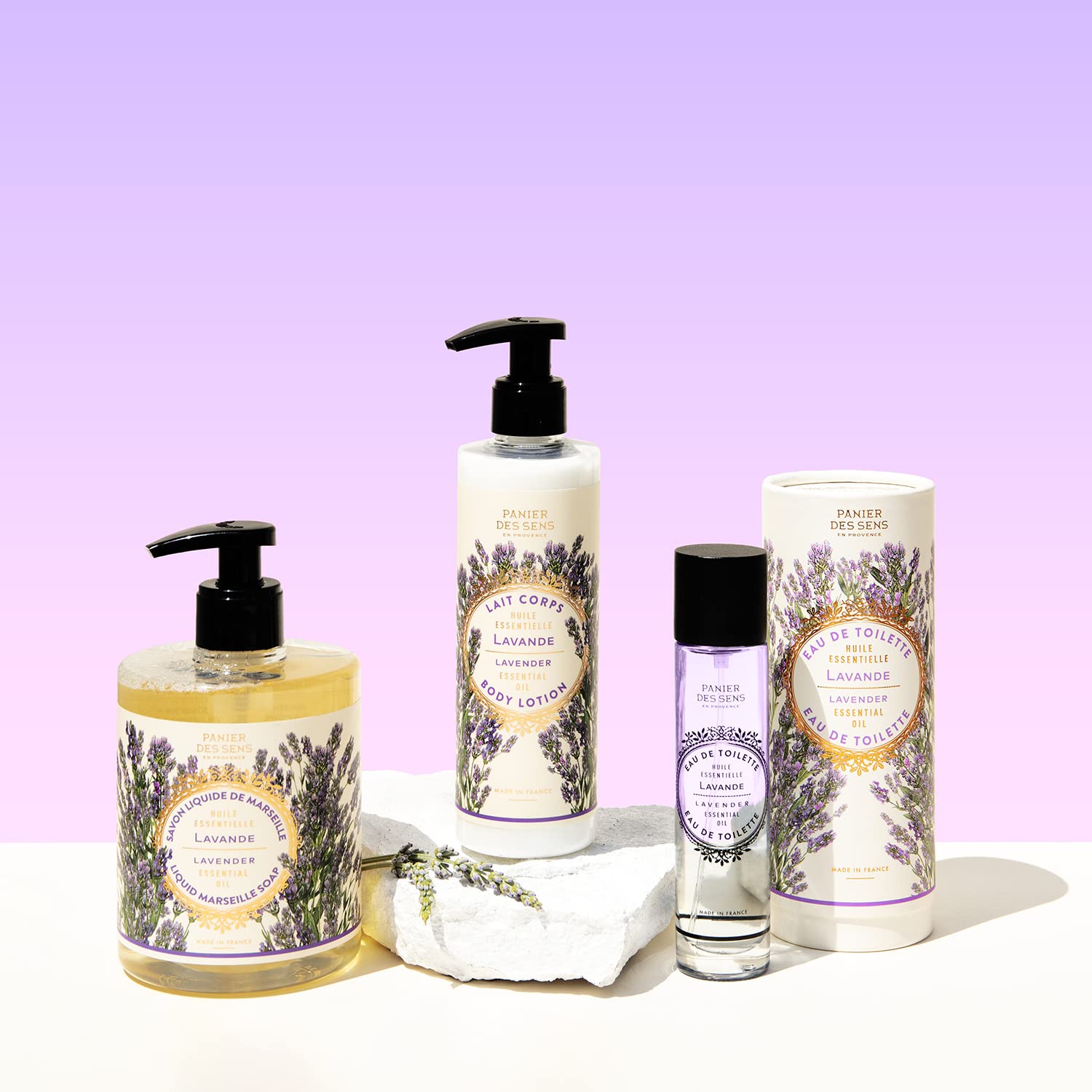 Panier des Sens - Lavender Body Lotion for Dry Skin - Hydrating Body Cream for Women - Nourishing Fluid Body Moisturizer with Shea Butter & Olive Oil - 97% Natural Ingredients Body Care - 8.45 Floz