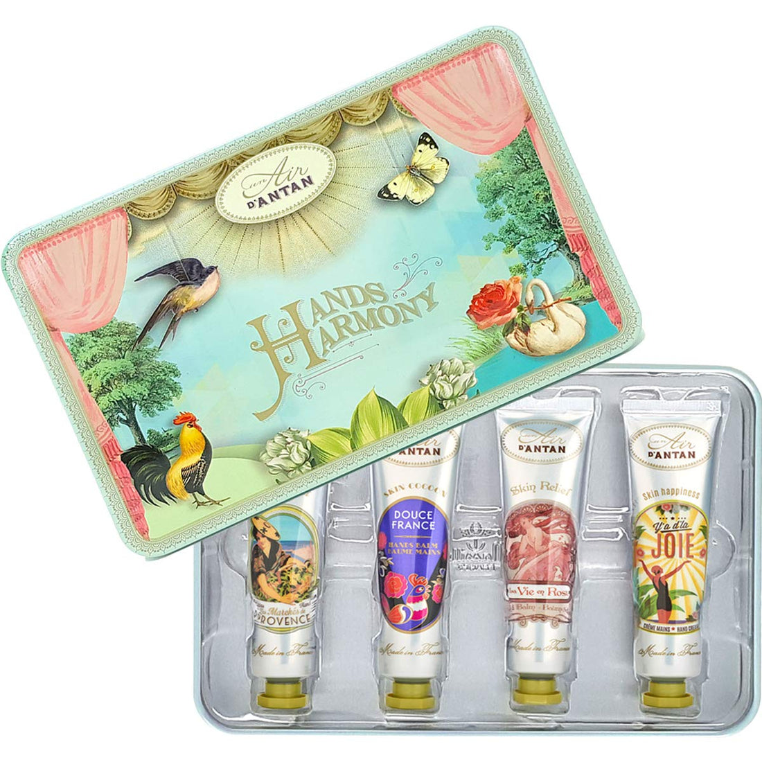 French HANDS & NAILS CREAMS SET - An adorable box offering 4 delicately scented and deeply moisturizing hands creams - A perfect gift for her