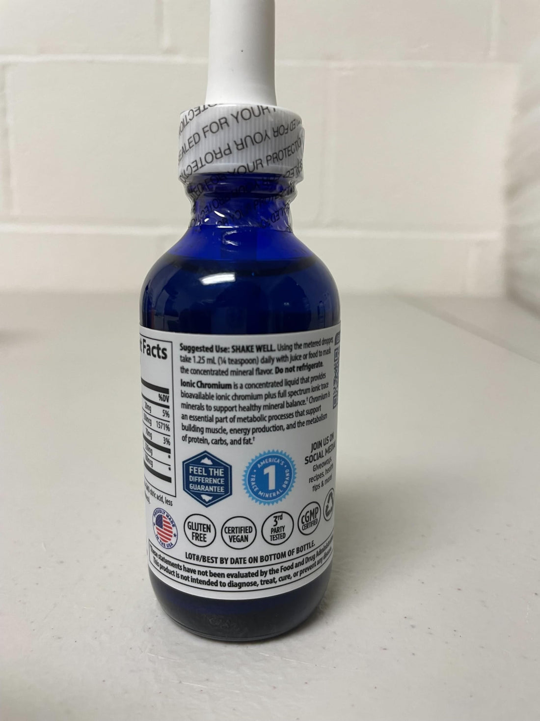 Trace Minerals Ionic Chromium 550 mcg - Dietary Supplement to Support Energy & Muscle Growth - Liquid Drop Supplement with Magnesium, Chromium, Chloride & More - 2 fl oz (About 48 Servings)
