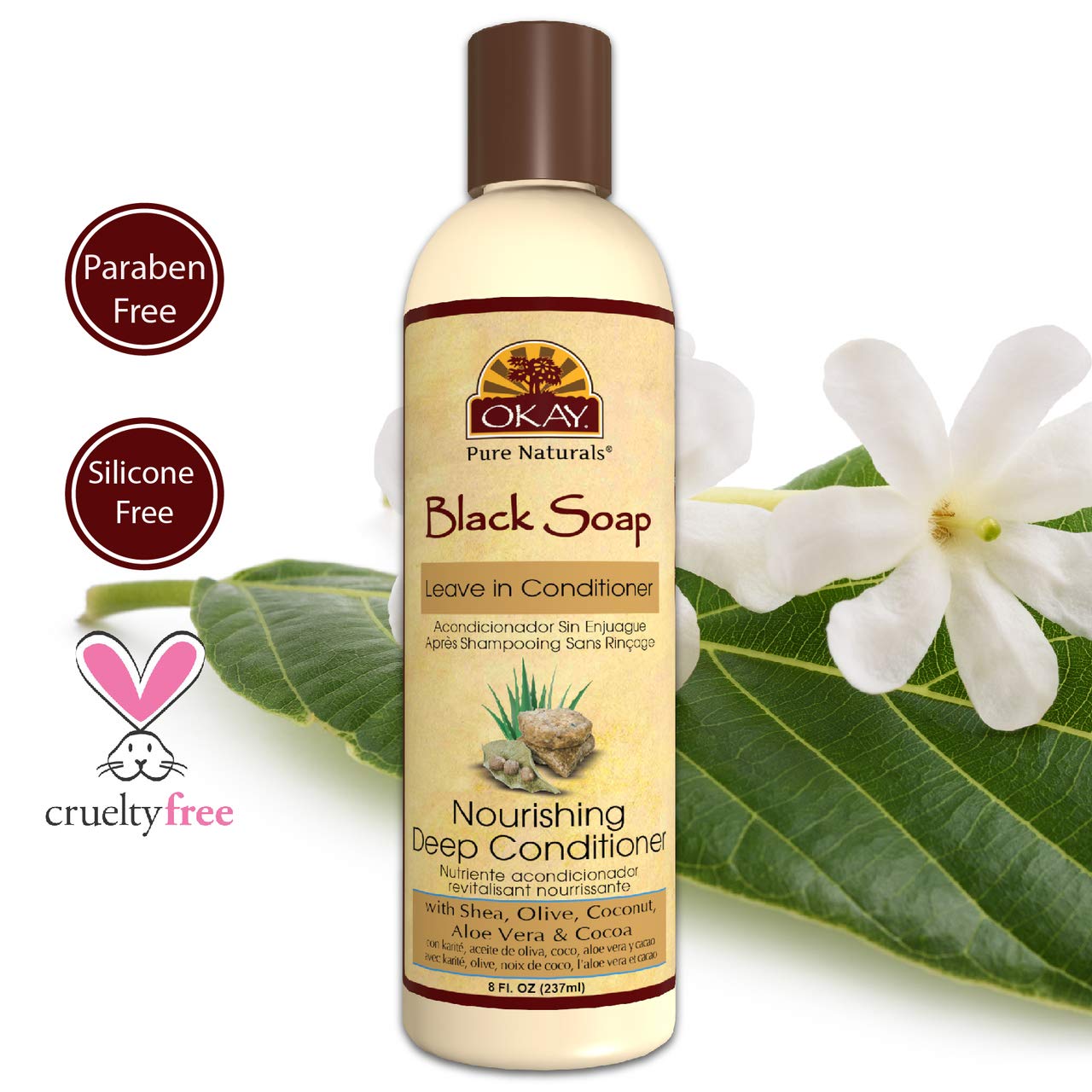 OKAY African Black Soap Leave In Conditioner, 8 Fluid...