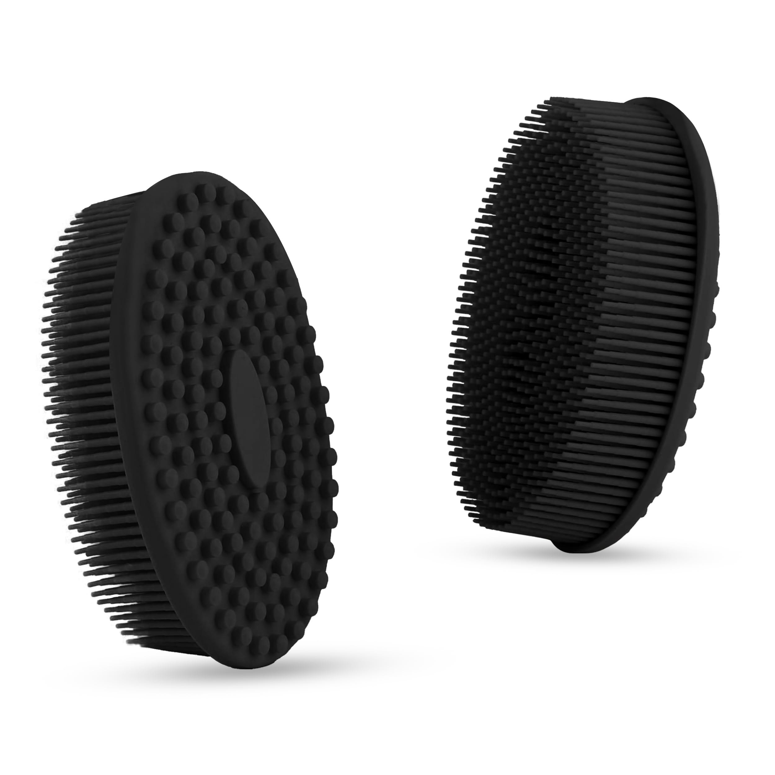 Avalon Care Silicone Body Scrubber - Dual-Sided for Scrubbing & Massaging, Exfoliating Body Scrubber Loofah for Women (Black)