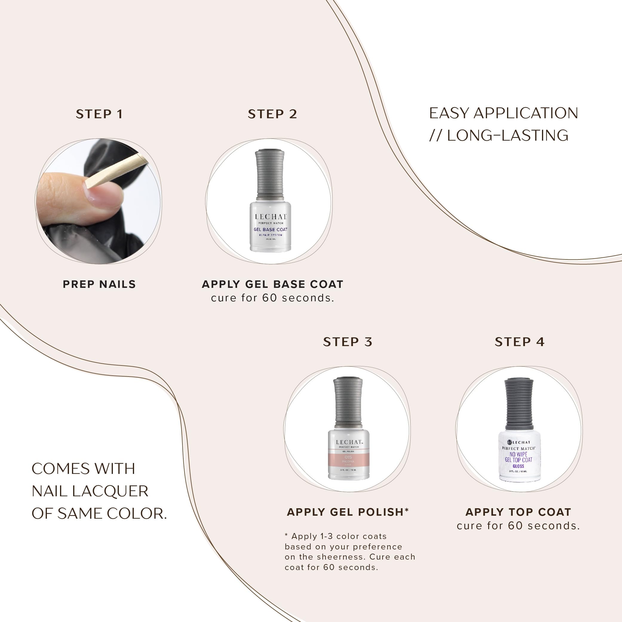 LeChat - Perfect Match Gel Polish - Pink Clarity - Watermelon Pink with Sheer Finish - (0.5 Ounce) - Easy Application - Soak Off Formula - Superior Quality