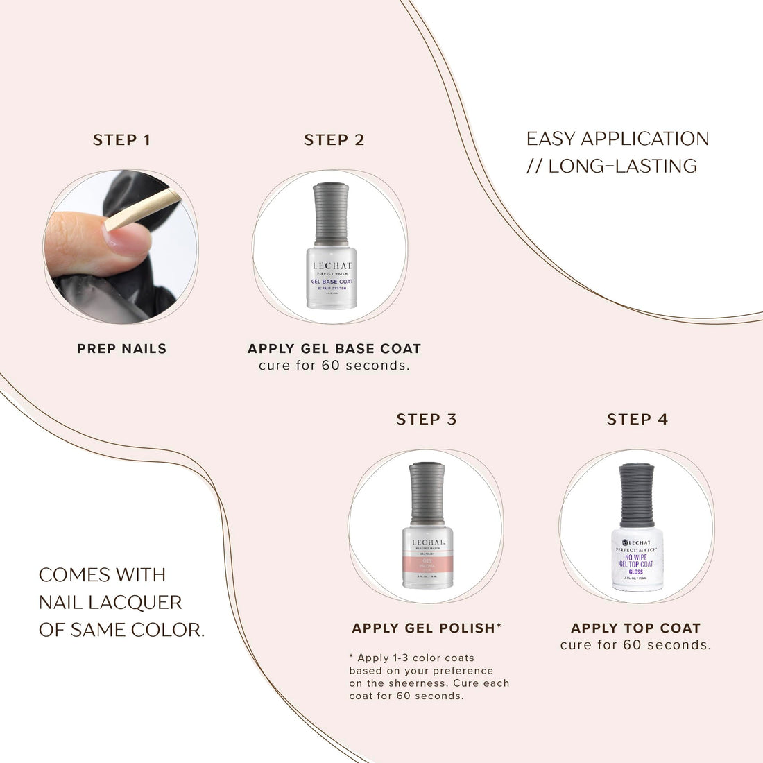 LeChat - Perfect Match Gel Polish - Pink Clarity - Watermelon Pink with Sheer Finish - (0.5 Ounce) - Easy Application - Soak Off Formula - Superior Quality