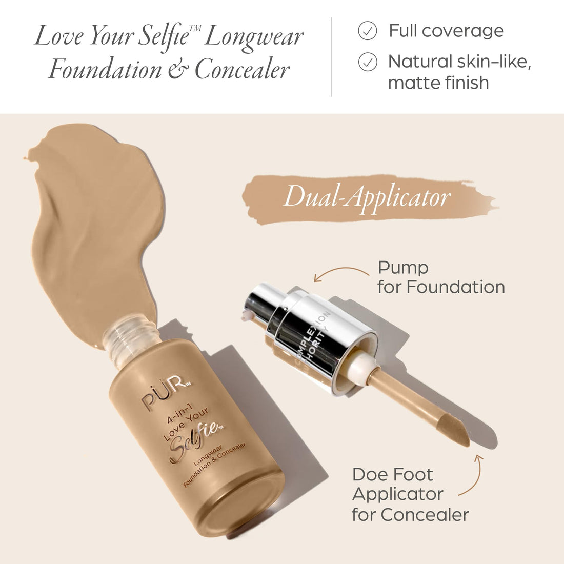 PUR Cosmetics 4-in-1 Love Your Selfie Longwear Foundation & Concealer, Tg5