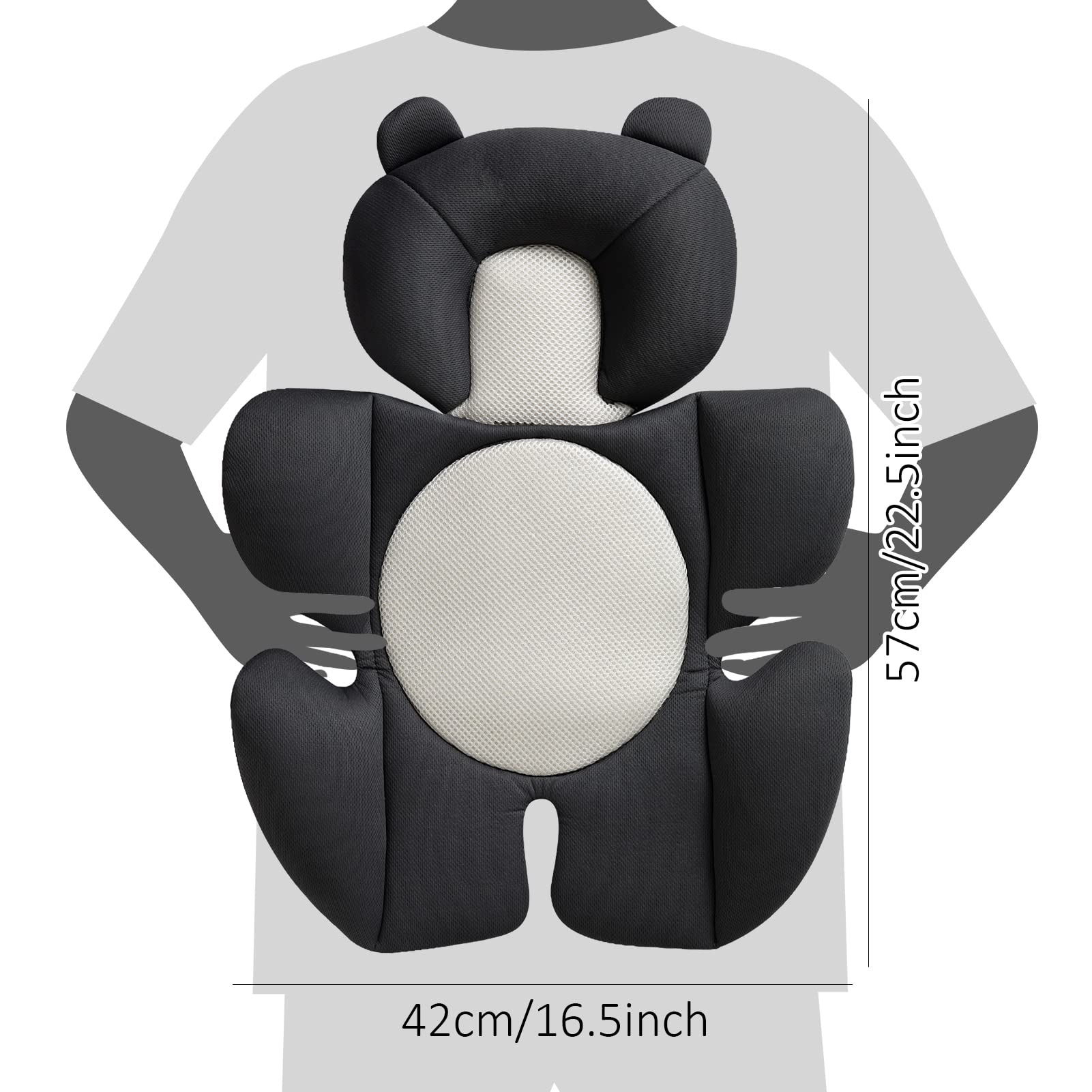 G Ganen Baby Comfort Support Cushion Stroller and Seat Comfort Cushion Insert Liner (Black Bear)