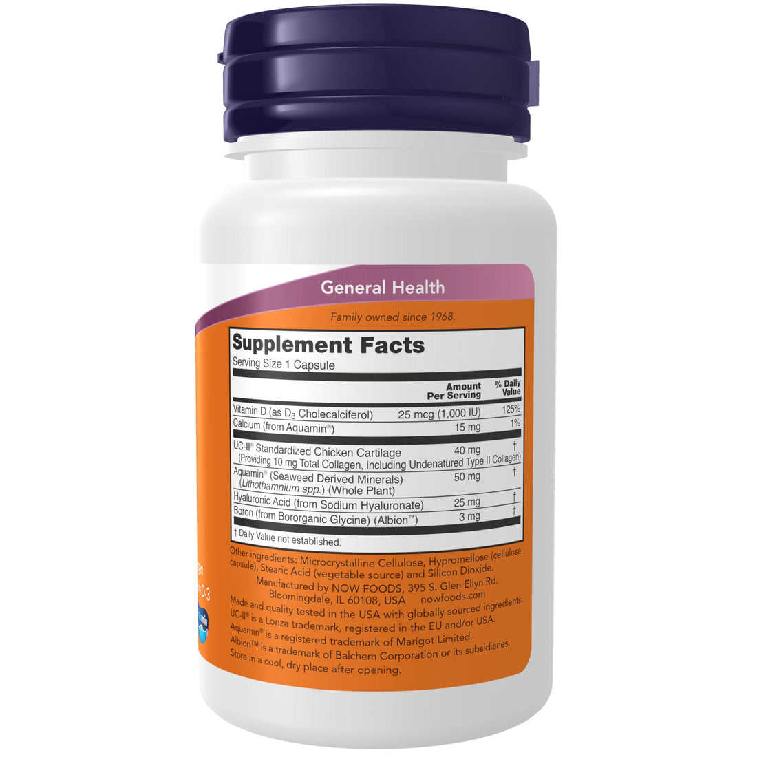NOW Foods Supplements, UC-II Advanced Joint Relief with Undenatured Type II Collagen, plus Hyaluronic Acid, Boron, Vitamin D-3, 60 Veg Capsules