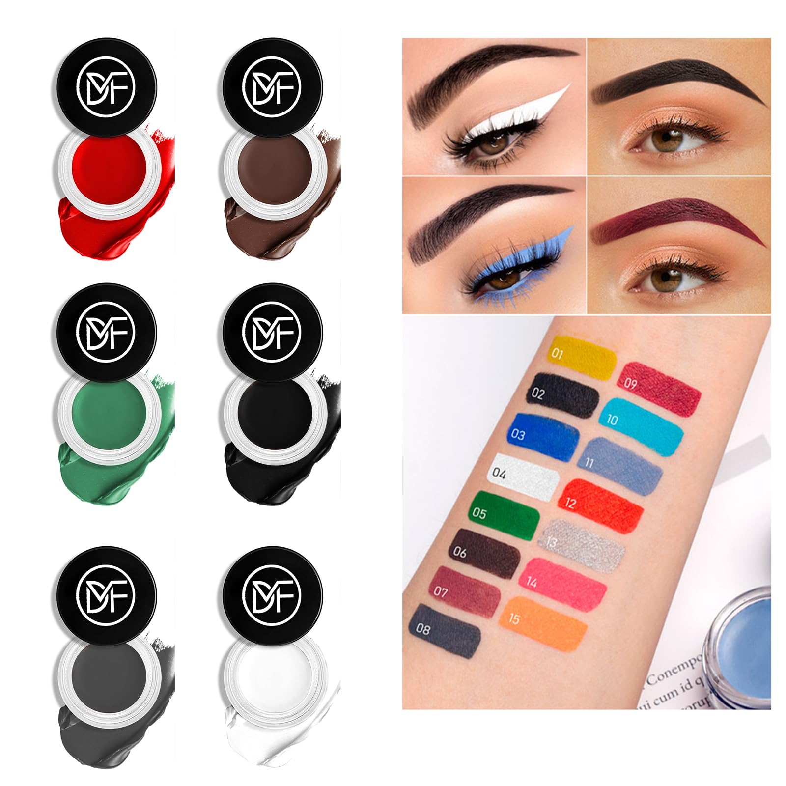 Eyeliner Gel Set,Long Lasting Waterproof Gel Eyeliner,High-Intensity Pigments Smudge-Proof Eye Liner Makeup With 5.51 IN Long Eyeliner Brush Water-Resistant Cream Eyeliner Gel 5G-Black
