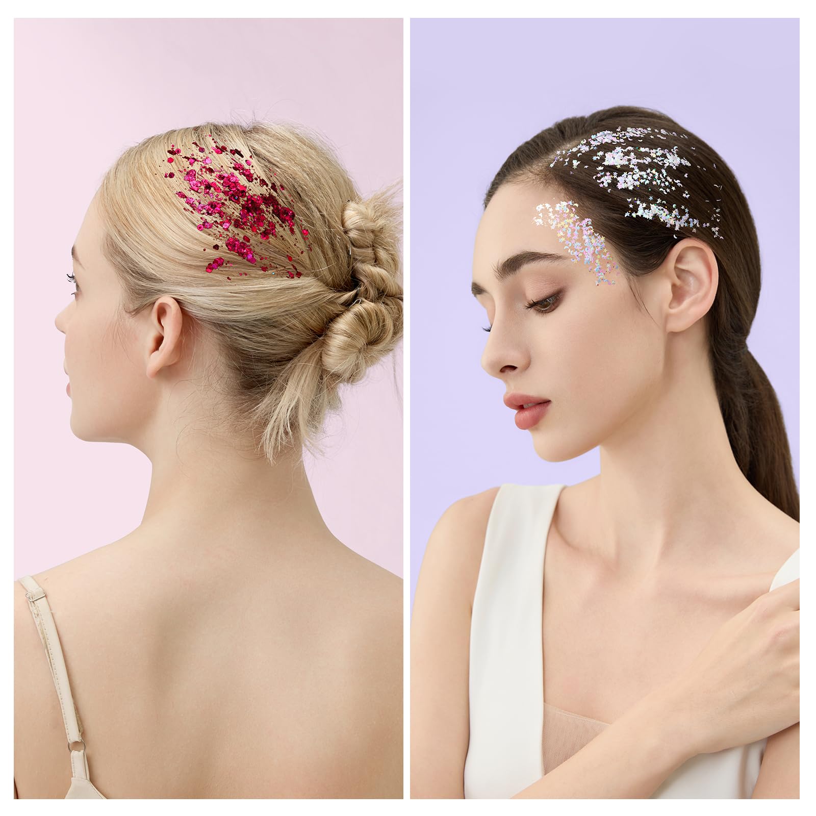 Teenitor Face Glitter, 9 Jars Body Glitter Gel, 9 Colors Makeup Gel Glitter for Face and Body, Hair