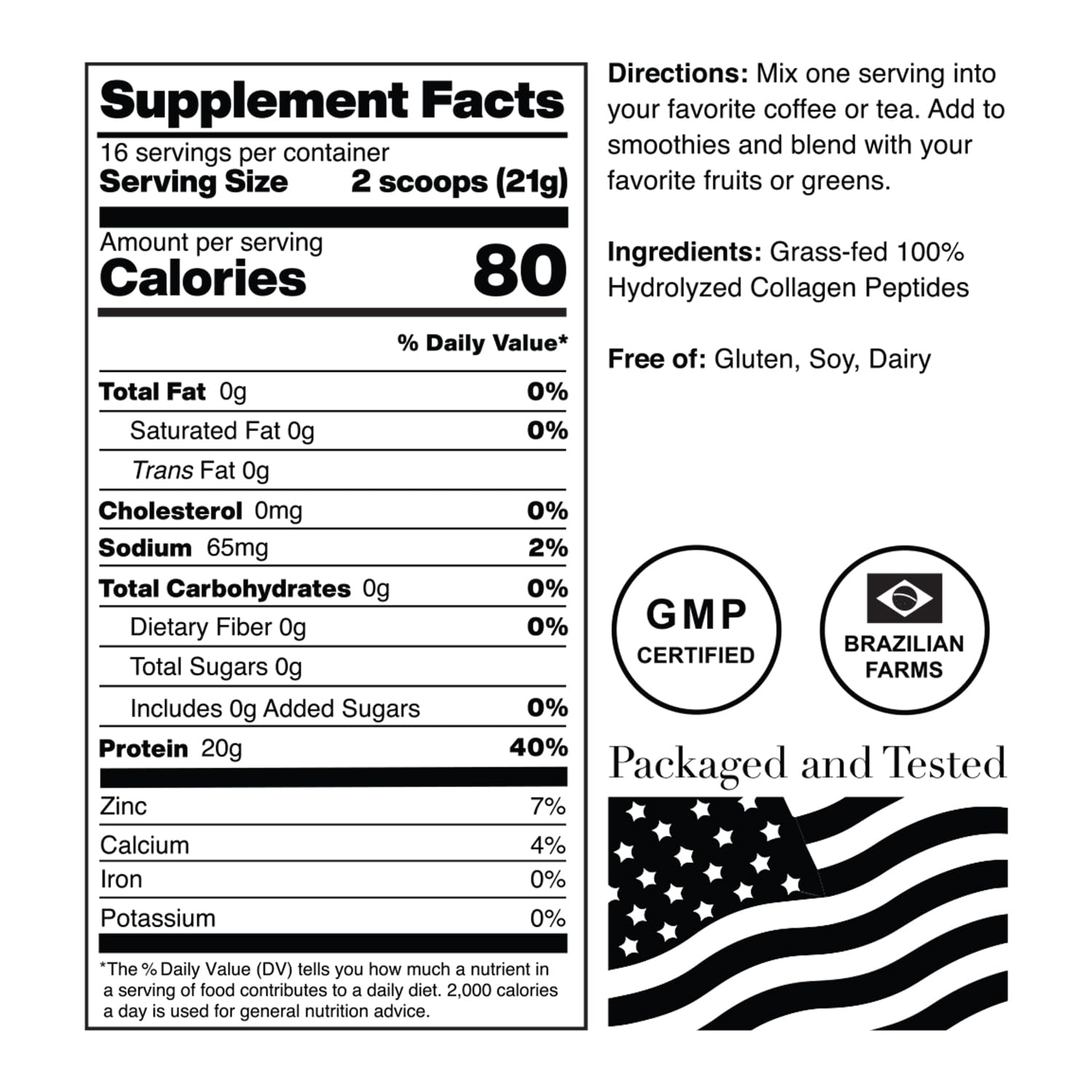 Norcal Hydrolyzed Collagen Peptides, 12oz | 20g Protein, 0g Carbs/Fat | Grass-Fed Brazilian Cows | for Easy Mixing & Bioavailability | US GMP Certified