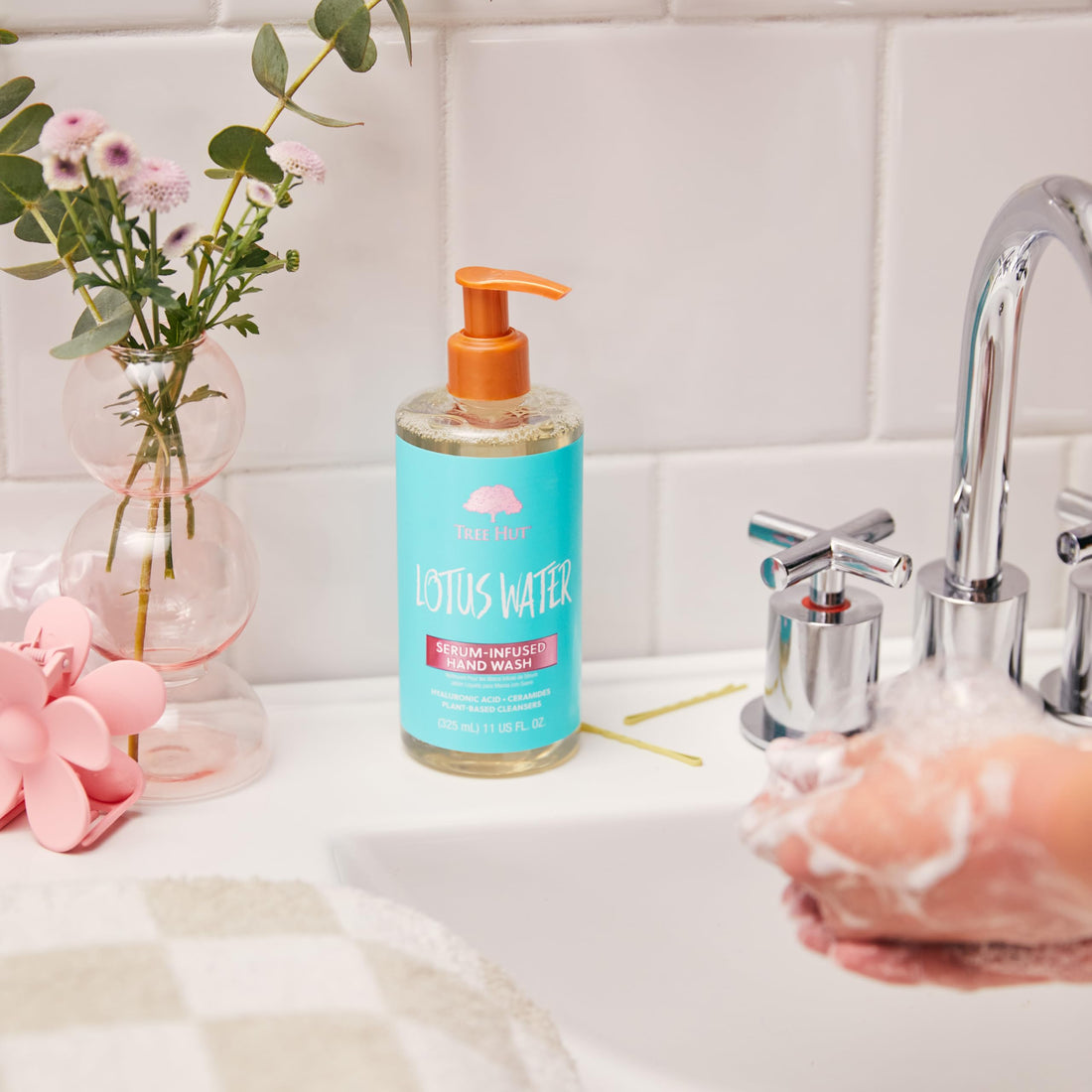 Tree Hut Lotus Water Serum Infused Hand Wash | Nourish & Hydrate Hands with Strengthening Skin Care | Long Lasting Scent | Cleanse & Lock in Moisture | 11 fl oz.