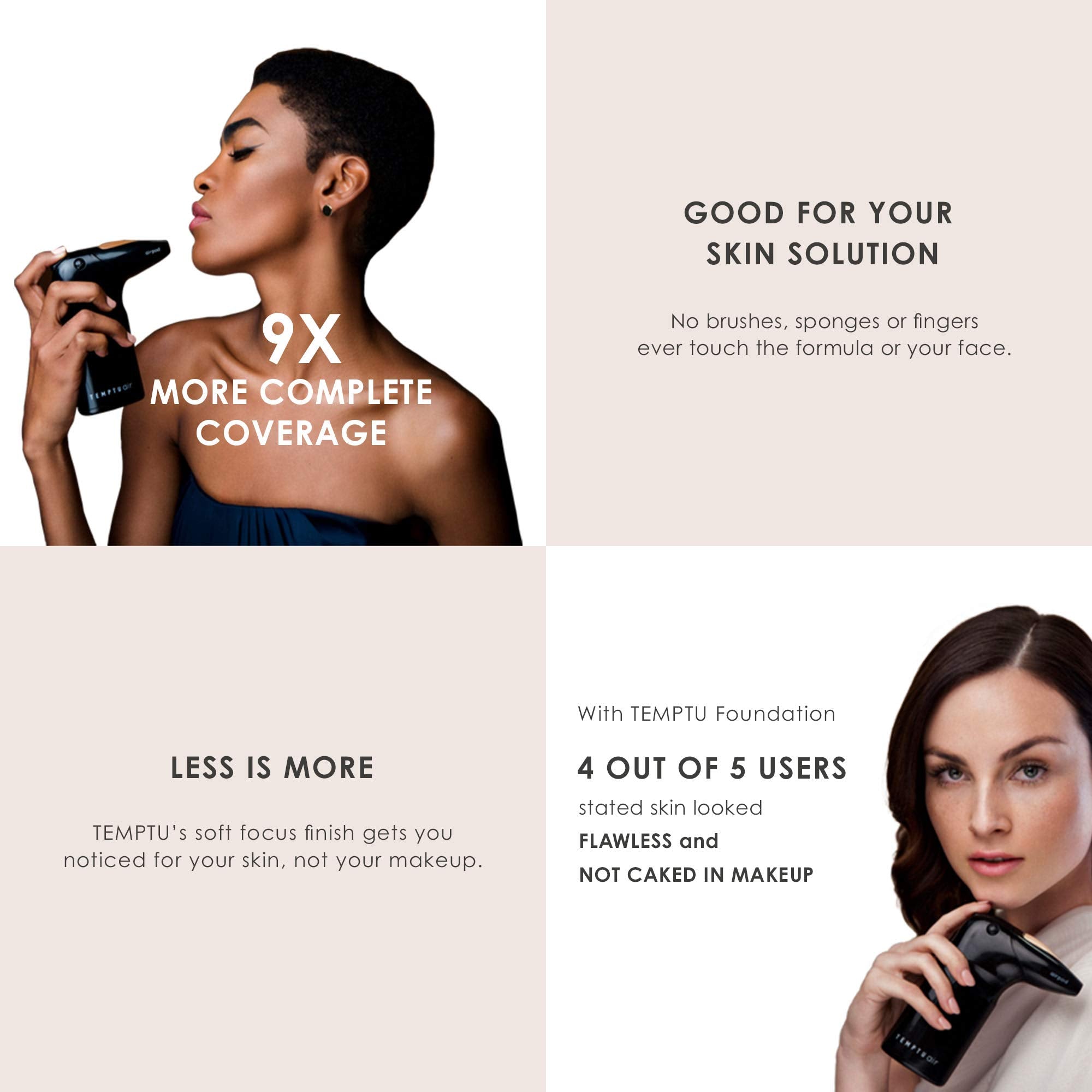 TEMPTU Air Airbrush Starter Kit: Cordless Professional At-Home Airbrush Makeup Travel-Friendly Anti-Aging, Long-Wear, Buildable Foundation For Healthy Skin, Black Temptu Air, 6.5N Olive Nude