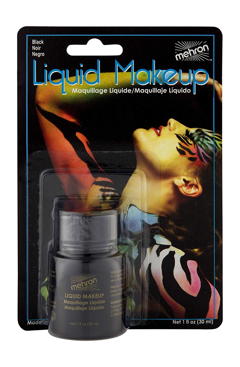 Mehron Makeup Liquid Face and Body Paint (1 oz) (BLACK)