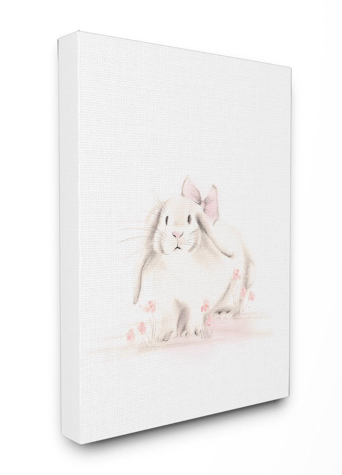Stupell Industries Baby Bunny With Pink Bow XXL Stretched Canvas Wall Art, 30 x 1.5 x 40, Proudly Made in USA