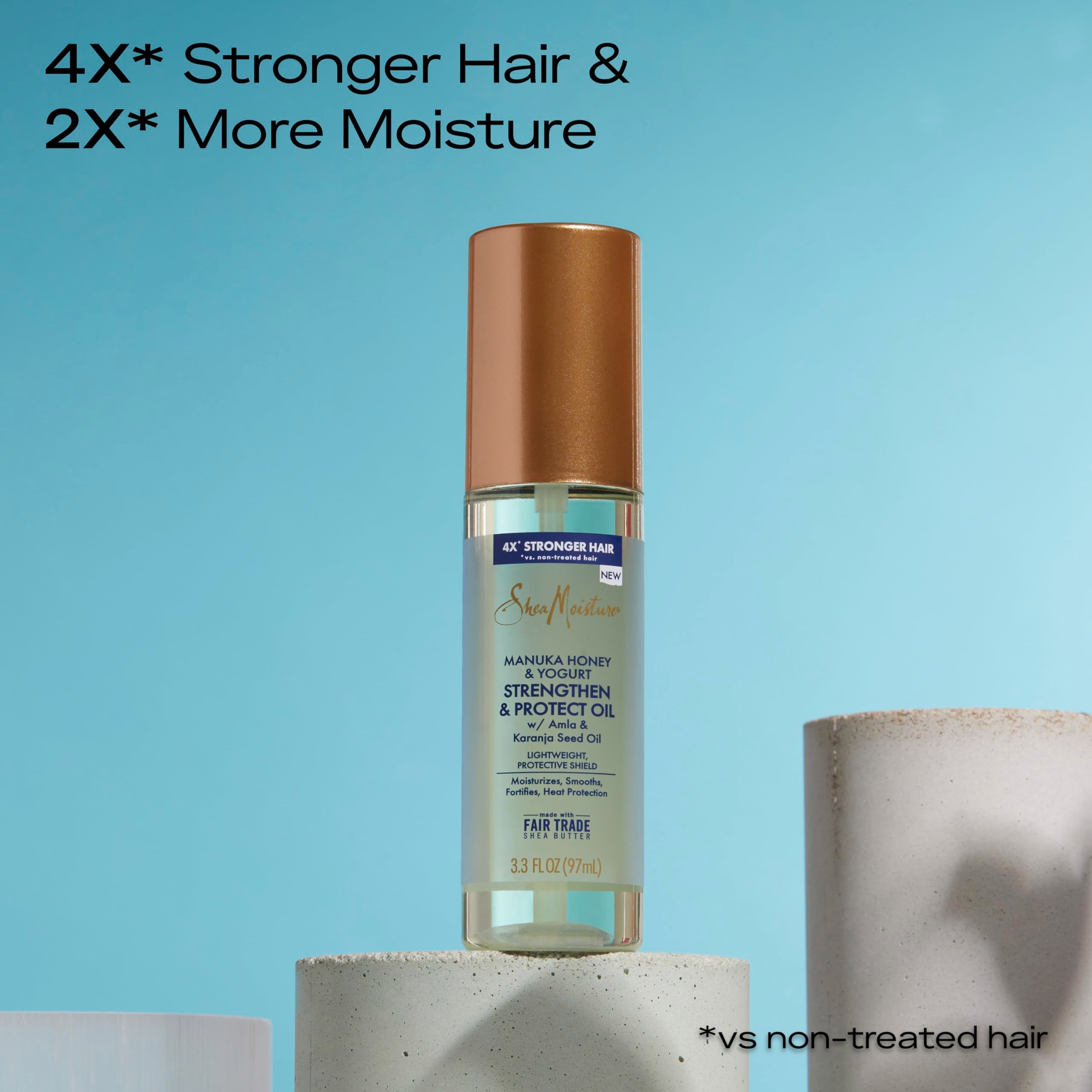 SheaMoisture Strengthen & Protect Oil Manuka Honey & Yogurt for A Lightweight, Protective Shield, 3.3 oz