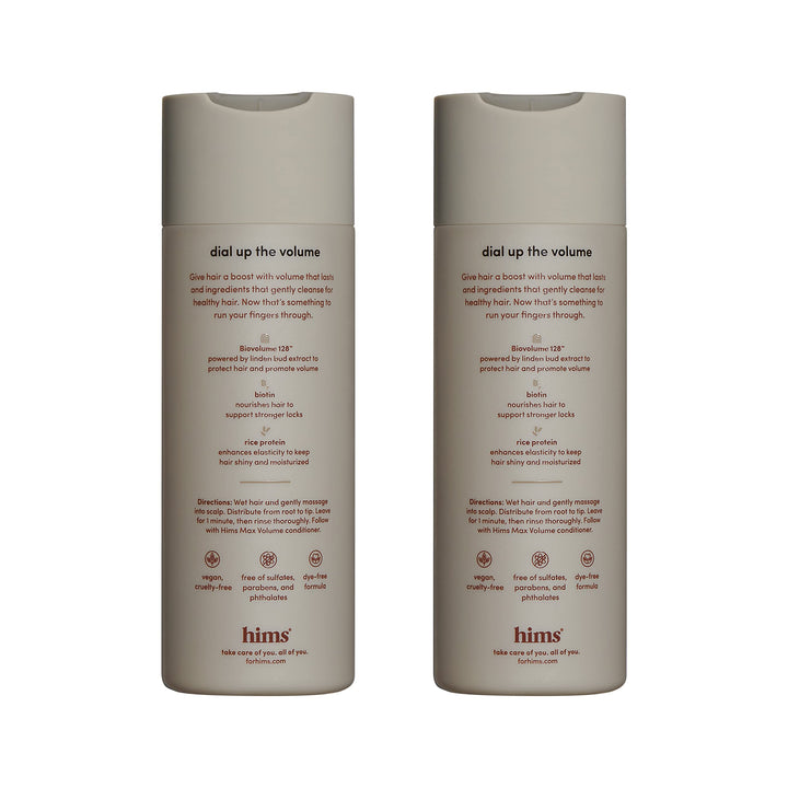 hims Max Volume Shampoo, 2 Pack - Volumizing Natural Shampoo for Men with Biotin - Adds Volume, Shine & Bounce - Citrus Spice - 2 x 6.4 fl oz
