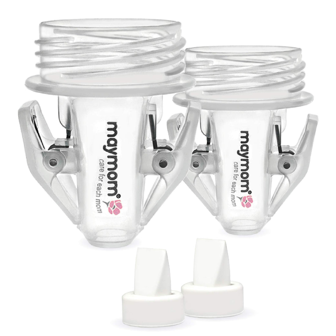 Maymom Breastmilk Storage Bag Adapters Compatible with Spectra S1, S2 Pumps ; 2 Duckbill Valves Included; Clear BPA Free Material; Boiling Water OK; Do Not Use Microwave or Steamer Bag to Sanitize