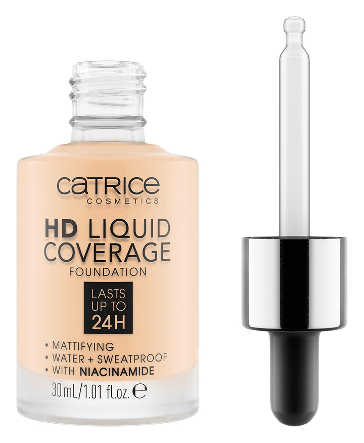 Catrice | HD Liquid Coverage Foundation | High & Natural Coverage | Vegan & Cruelty Free (002 | Porcelain Beige)