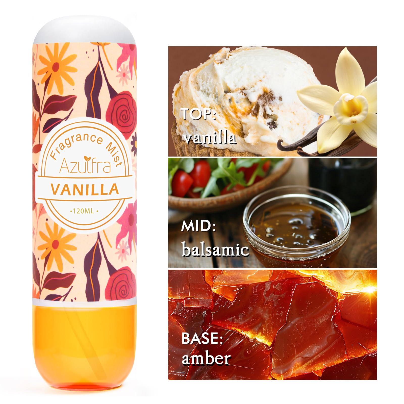 Azulfra Body Spray for Wowen, Vanilla body mist, 4 fl.oz Fragrance Mist