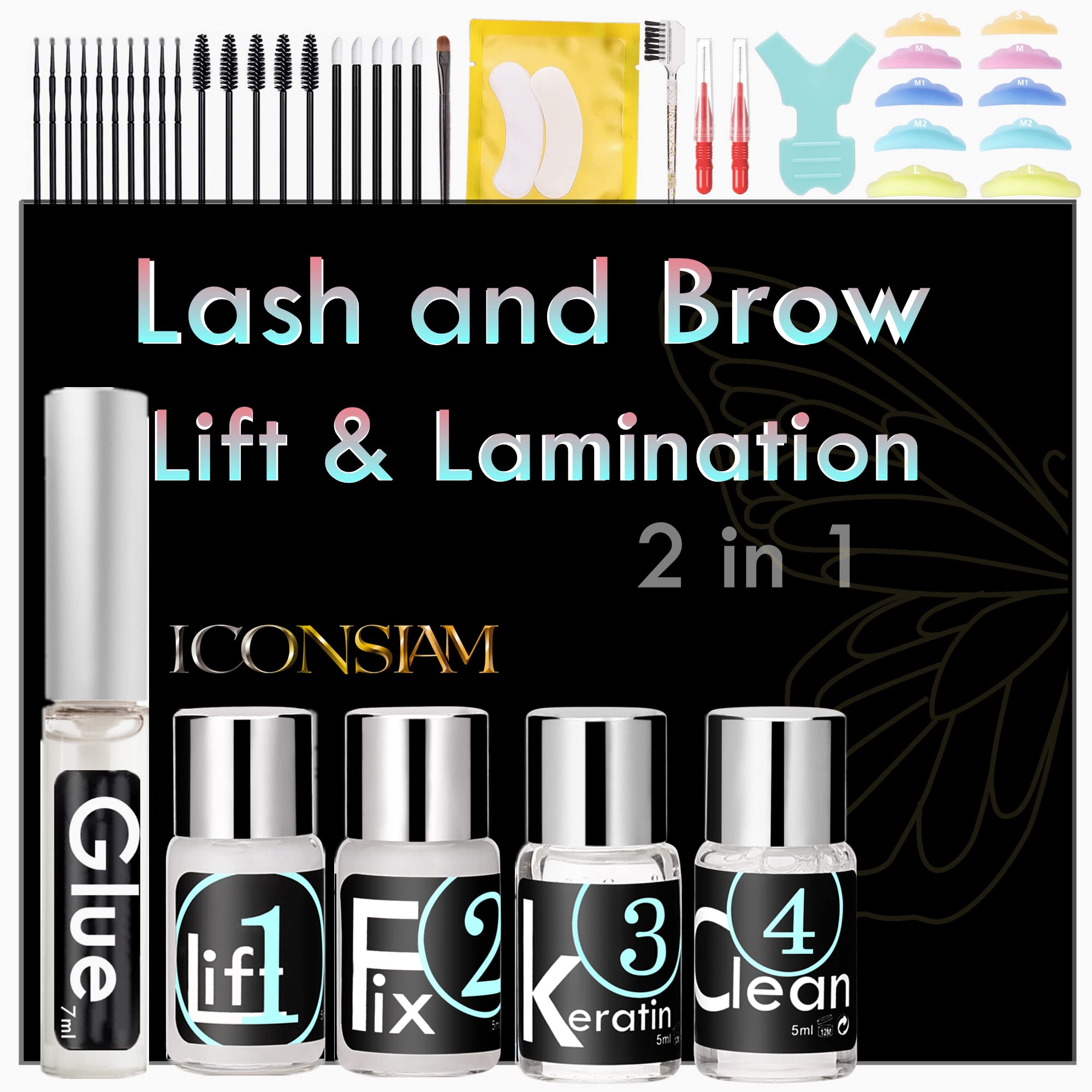 Lash Lift Kit, Lash Lifting and Brow Lamination 2 in 1, DIY Eyelash Perm At Home, Perming Lashes With Strong Glue(lash and eyebrow lift kit)