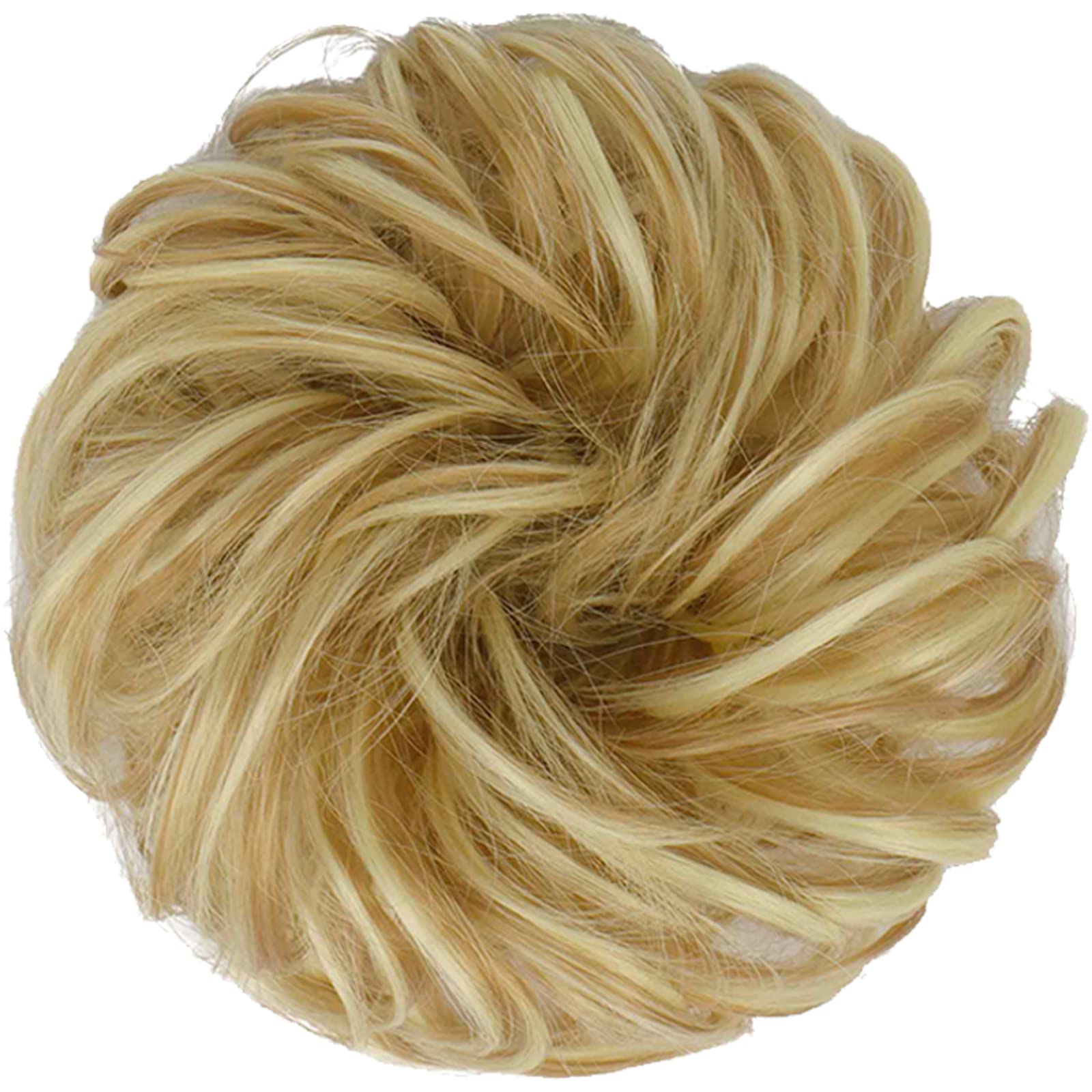 FESHFEN Hair Bun Extensions Messy Curly Wavy Hair Scrunchies Plus Size Hairpieces Synthetic Donut Chignon Hair Pieces for Women Girls, 1.94oz