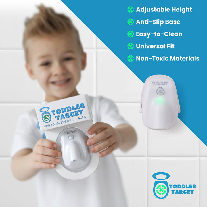 Toddler Target Adjustable Potty Toilet Target with Motion Sensor, Bullseye Illumination, and Nightlight, Precision Training - Ideal for Boys' Potty Training